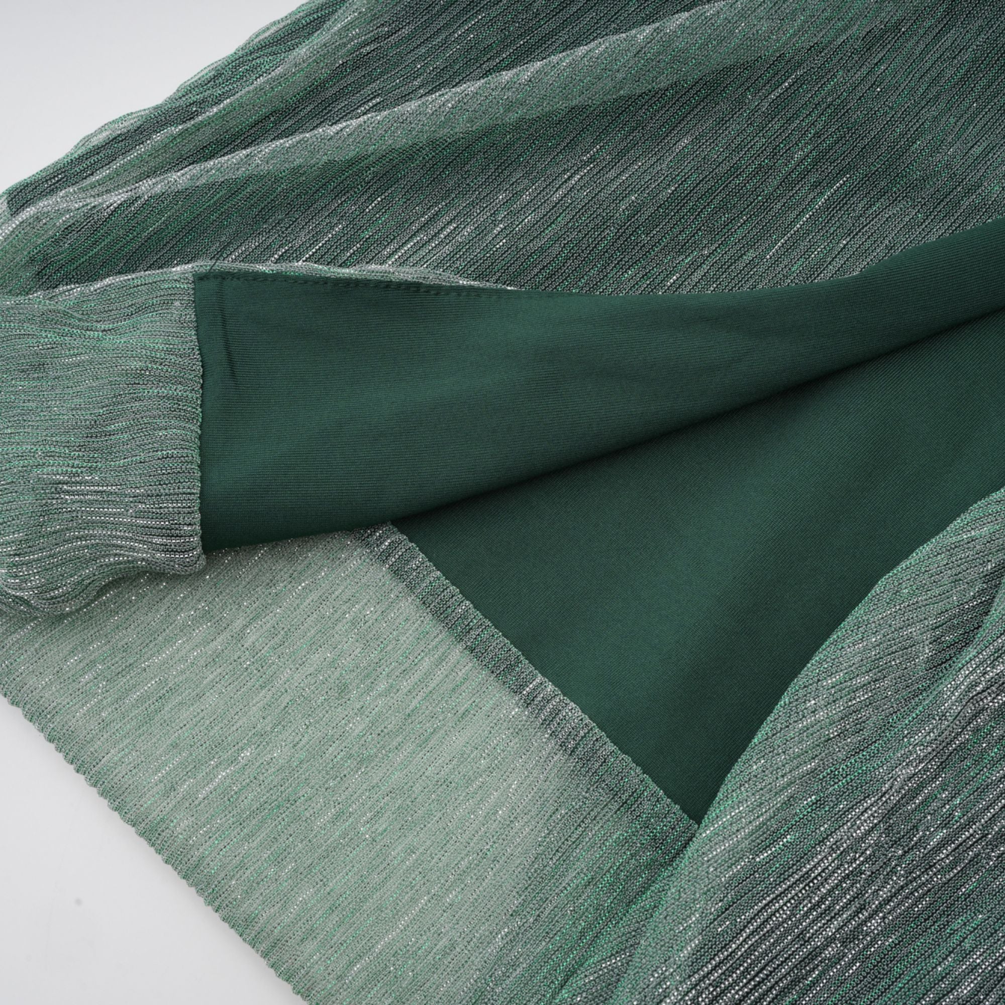 Delphine green ribbon-design corset maxi dress