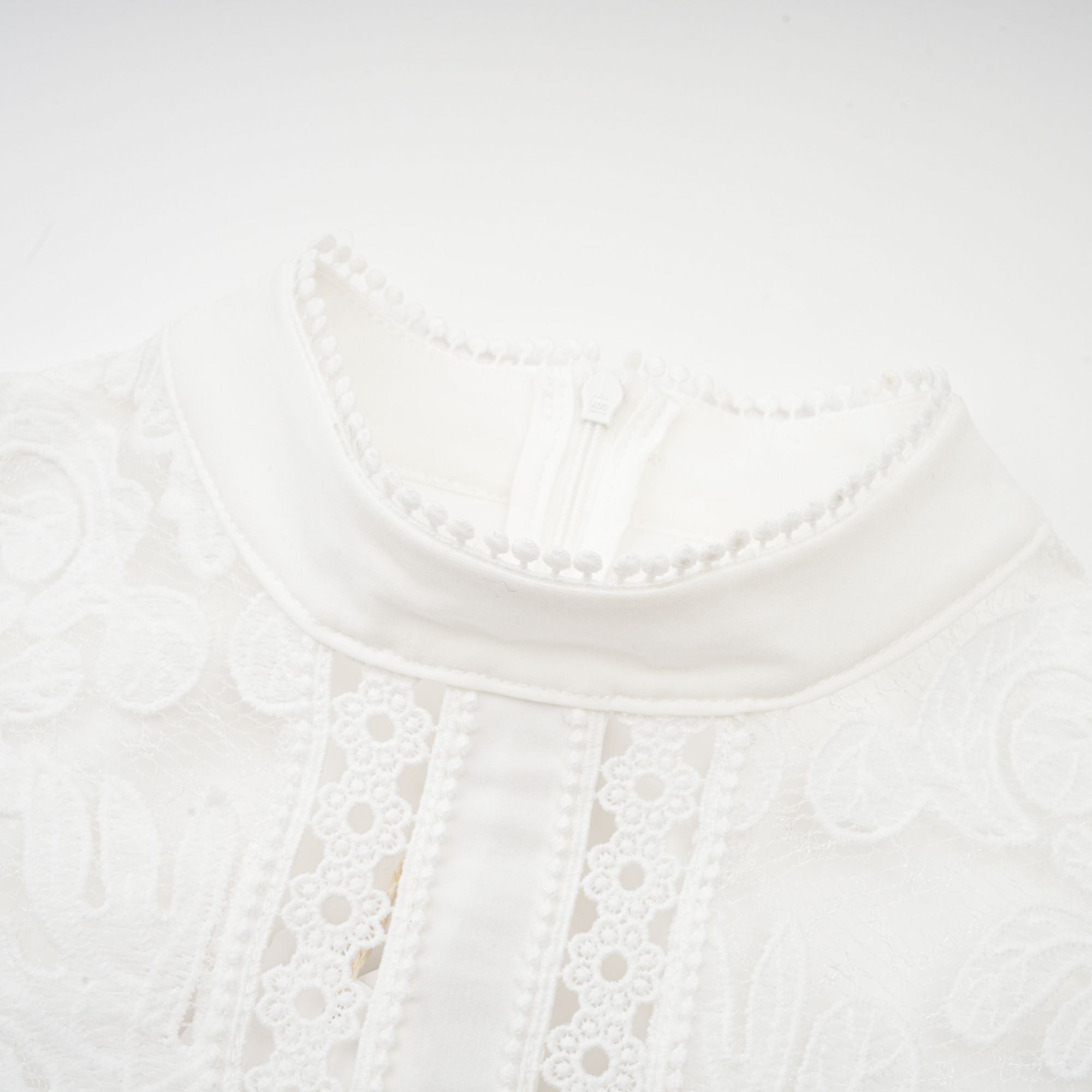 Madeleine white panelled embroidery midi dress