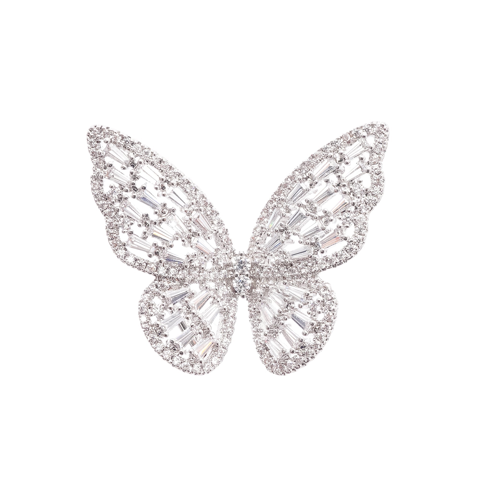 Evodie rhinestone butterfly ring