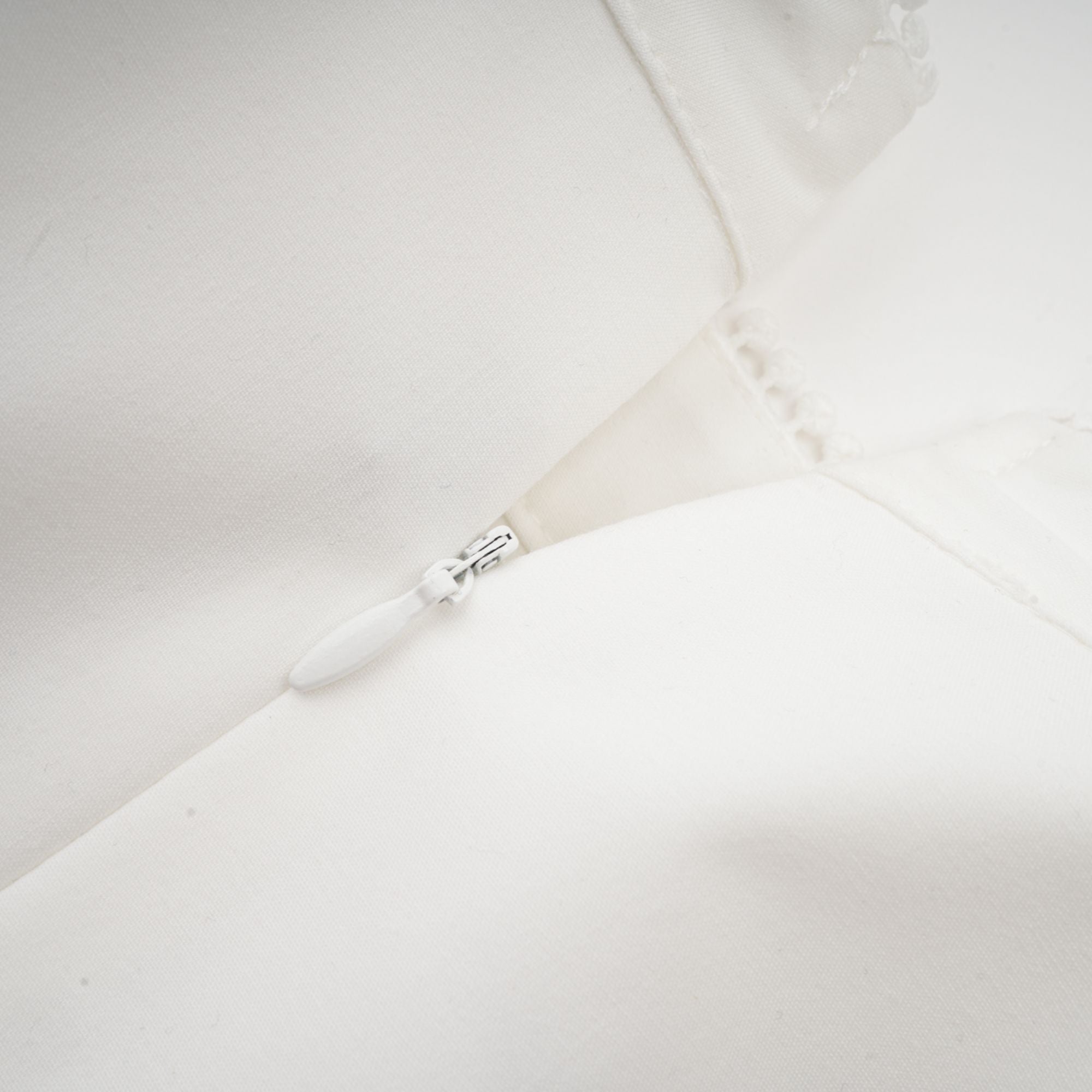 Madeleine white panelled embroidery midi dress