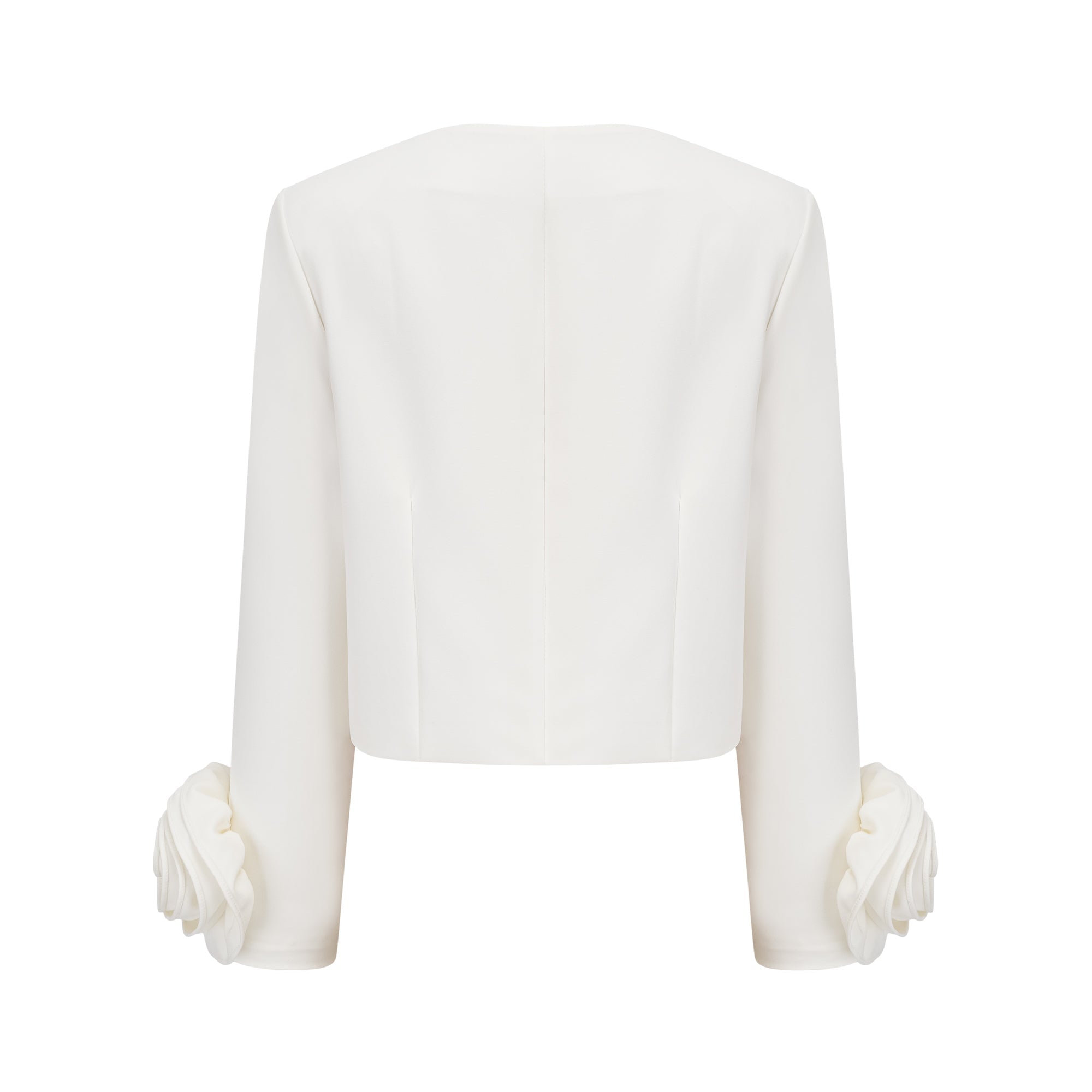 Hilaire white 3d-petal top & skirt matching set