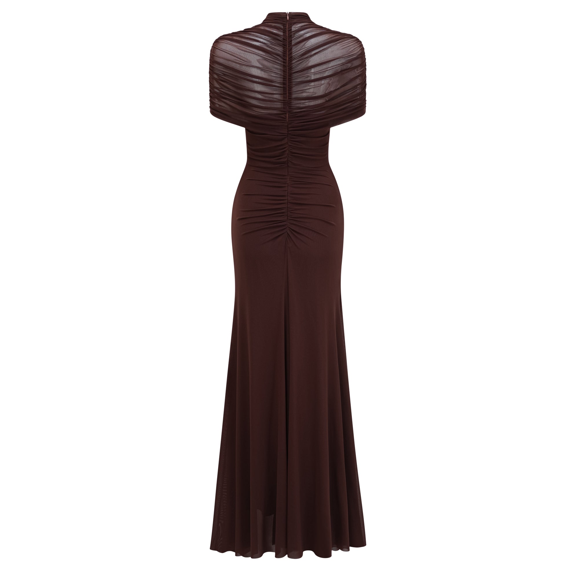 Bruna Cut-Out Ruched Mesh Maxi Dress (Final Sale)