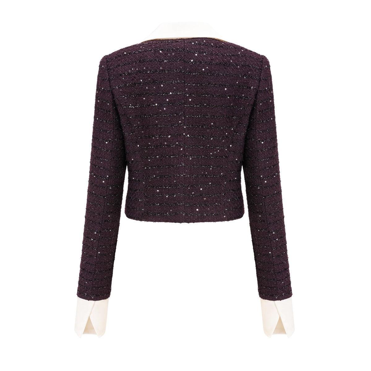Brigitte purple sequined tweed jacket & skirt matching set