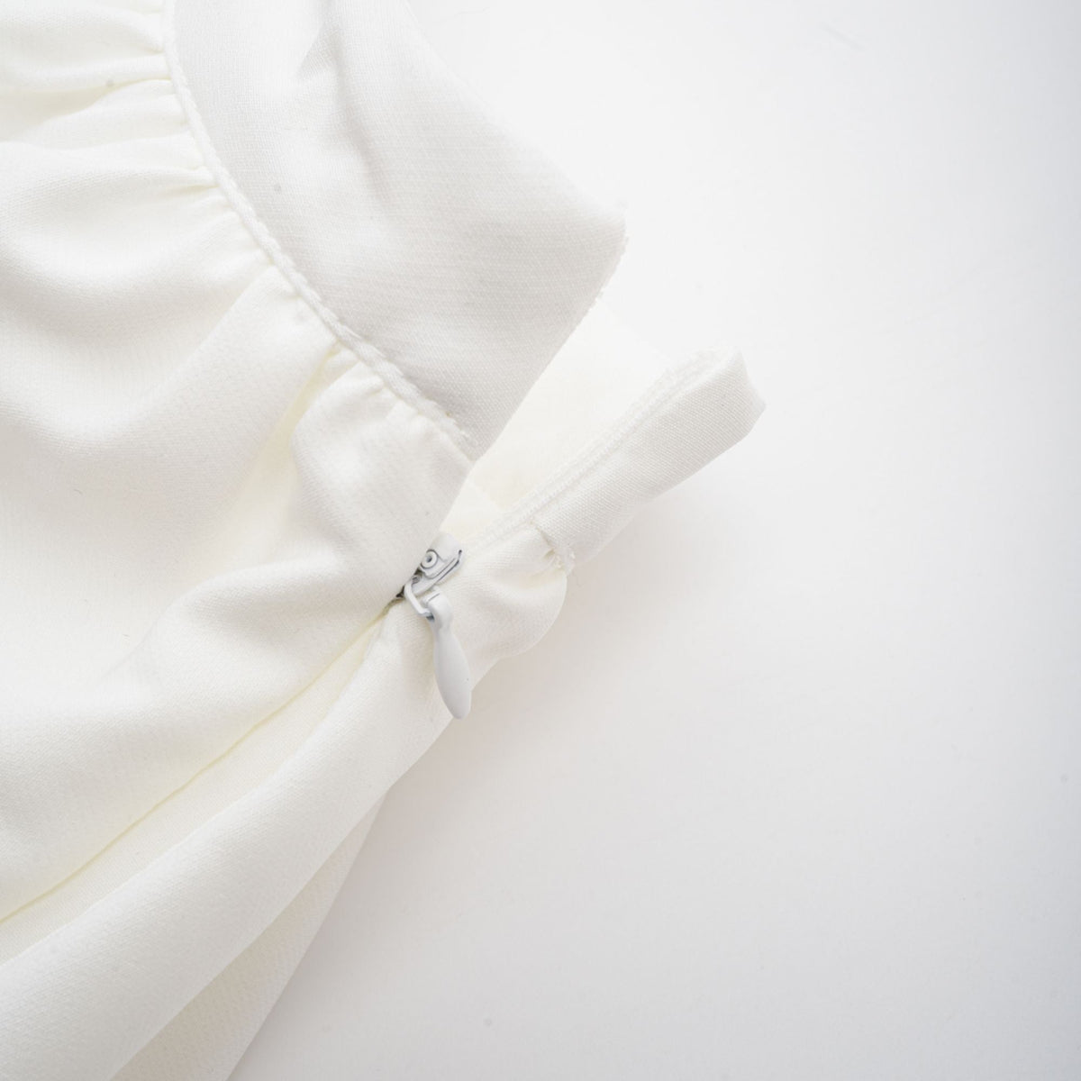 Andrea asymmetrical tulle blouse & skirt matching set in White
