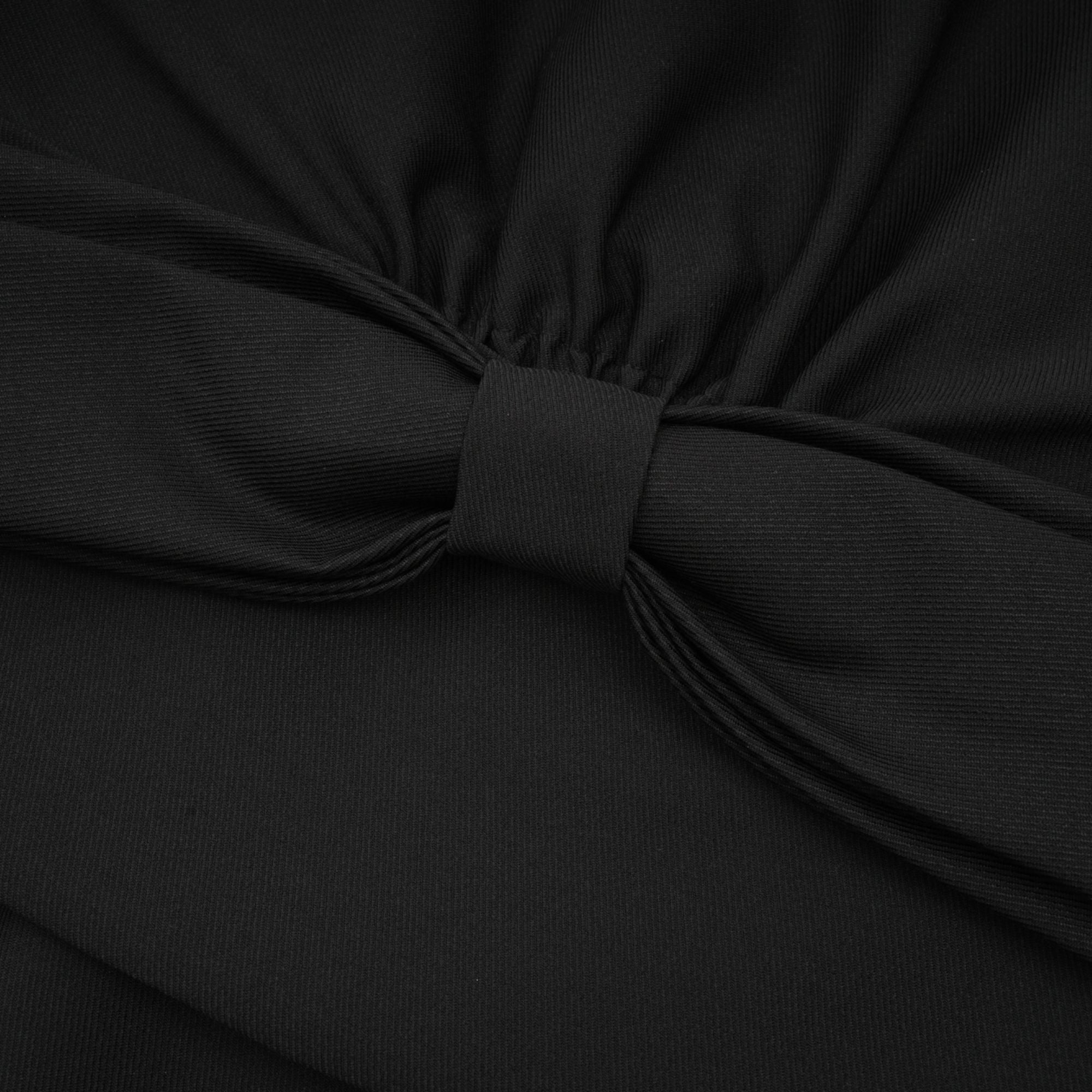 Caribe black bowknot off-shoulder mini dress