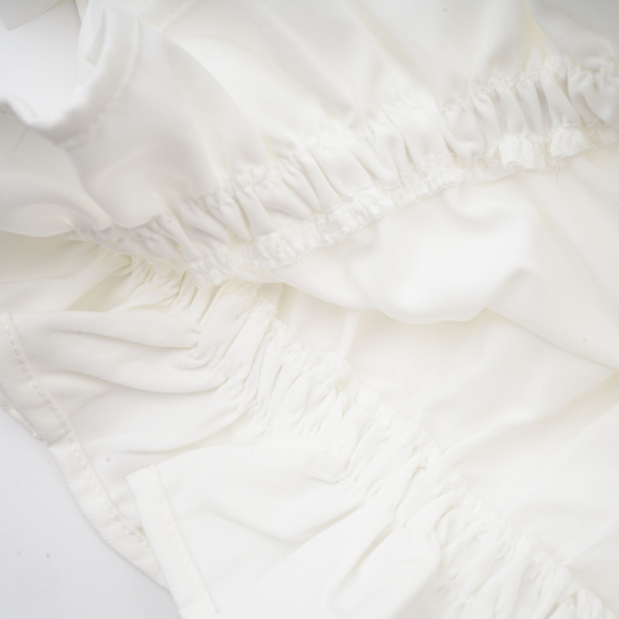 Andrea asymmetric tulle blouse & skirt matching set in White