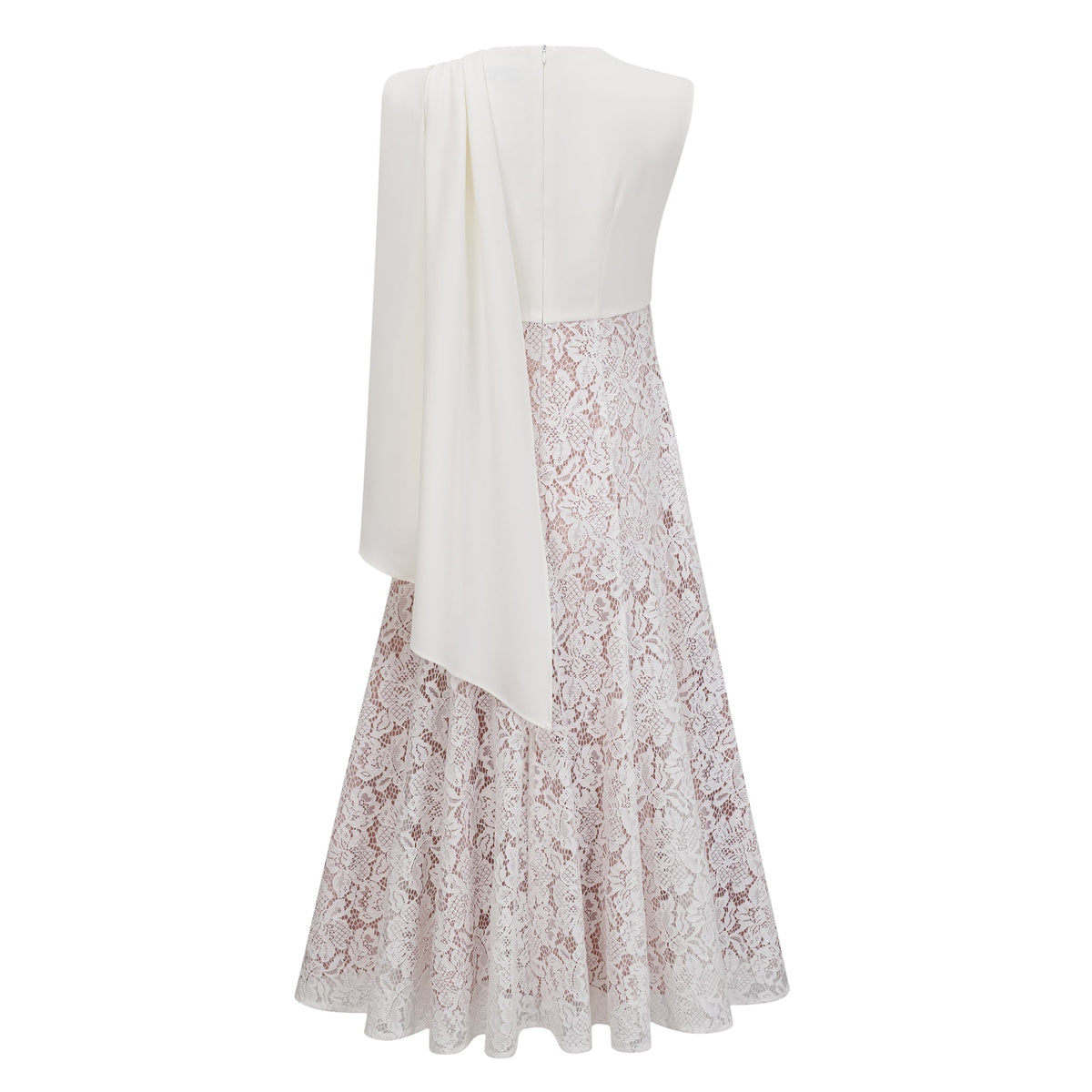 Marzia White Ribbon Detail Floral Lace Maxi Dress (Final Sale-US Only)