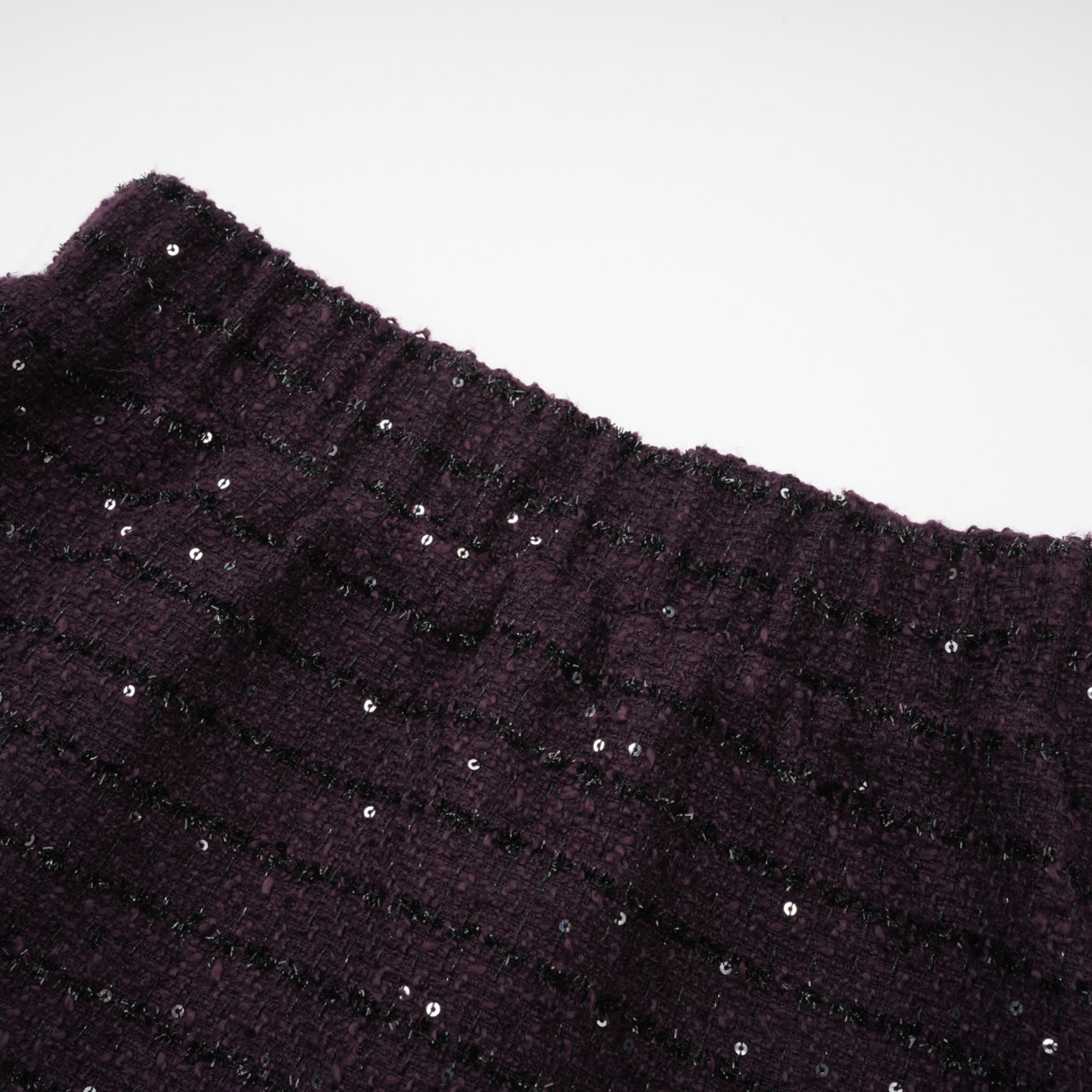 Brigitte purple sequined tweed jacket & skirt matching set (Final Sale)