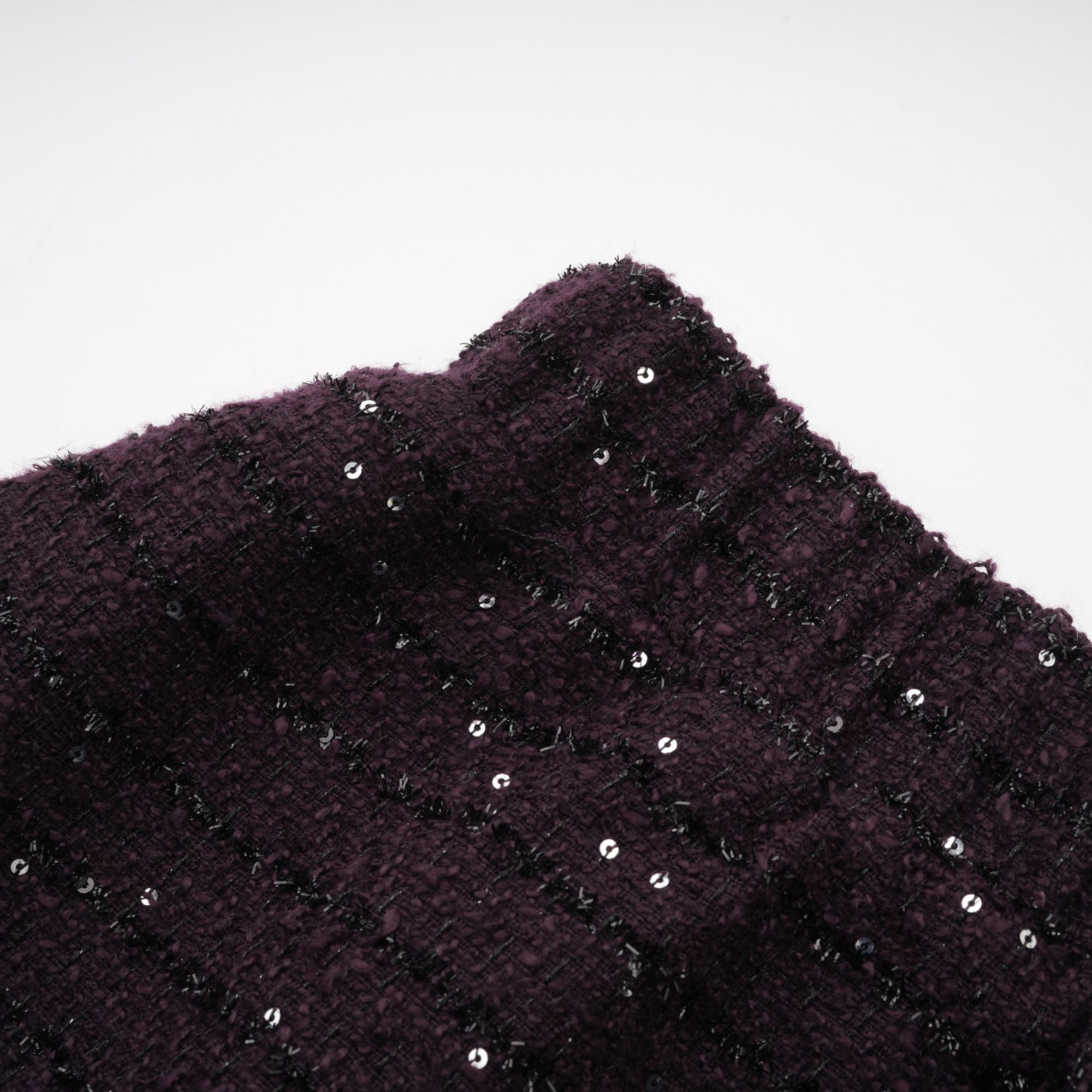 Brigitte purple sequined tweed jacket & skirt matching set (Final Sale)