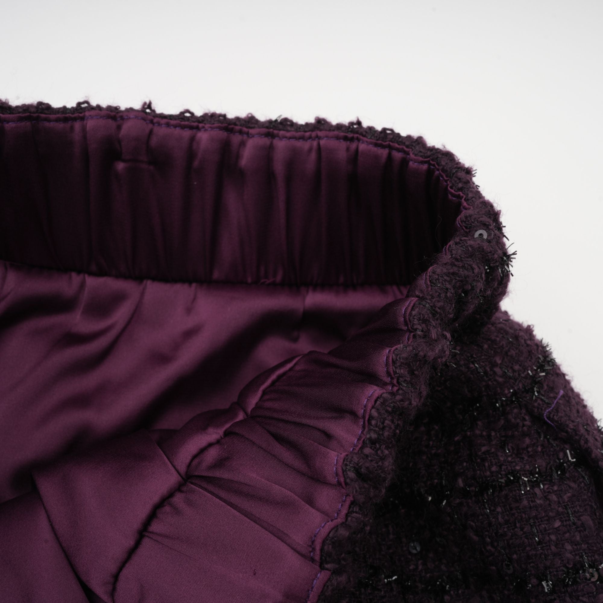 Brigitte purple sequined tweed jacket & skirt matching set (Final Sale)