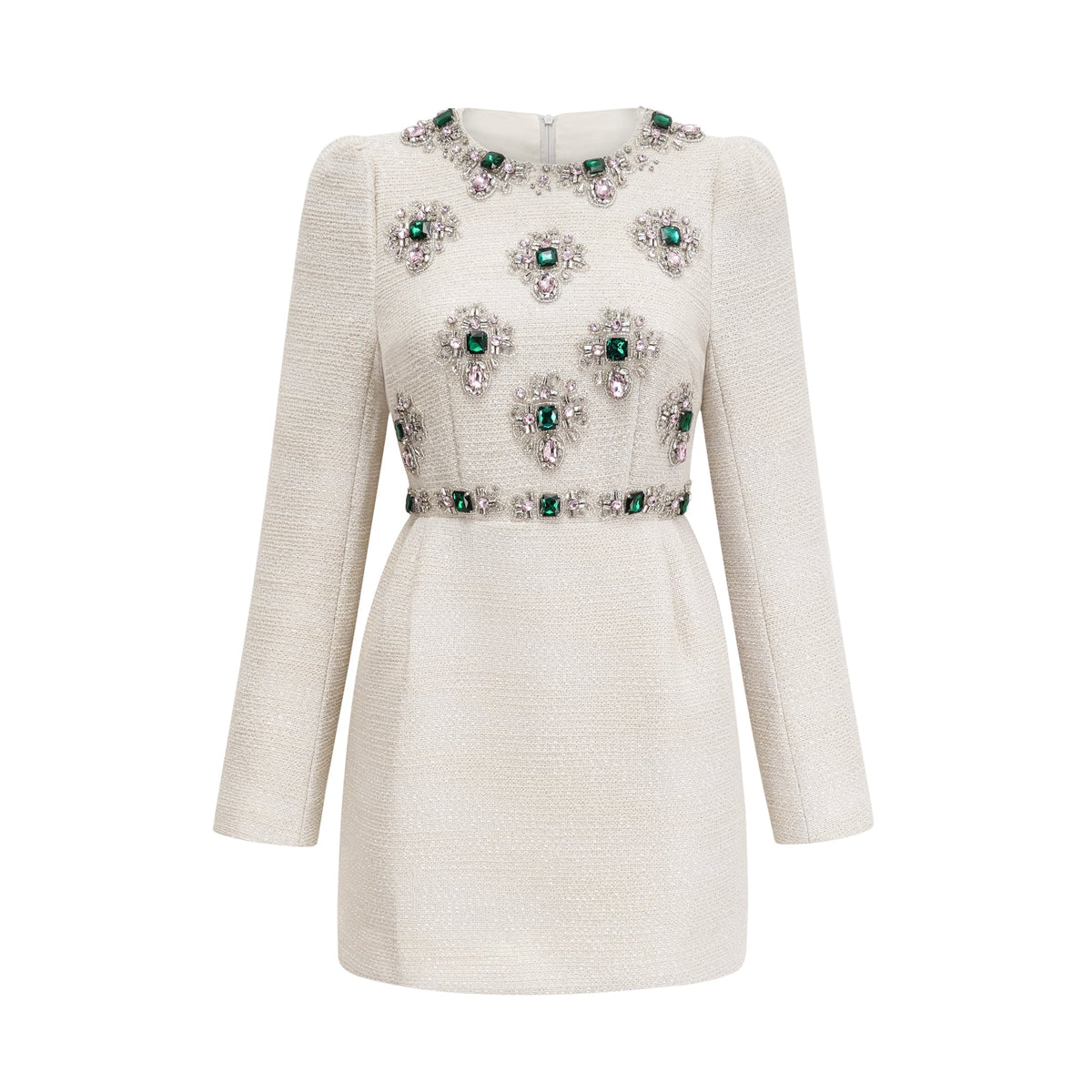 Pauline white tweed bead-embellished mini dress (Final Sale-US Only)