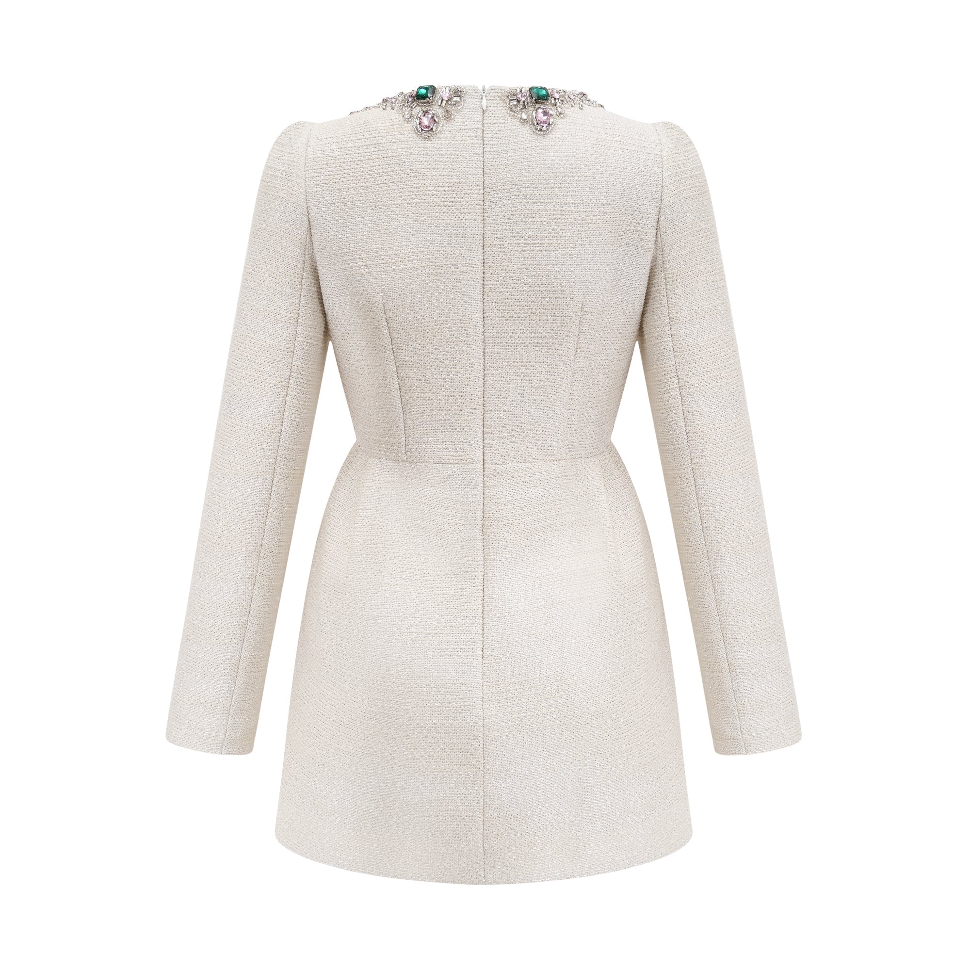 Pauline white tweed bead-embellished mini dress (Final Sale-US Only)