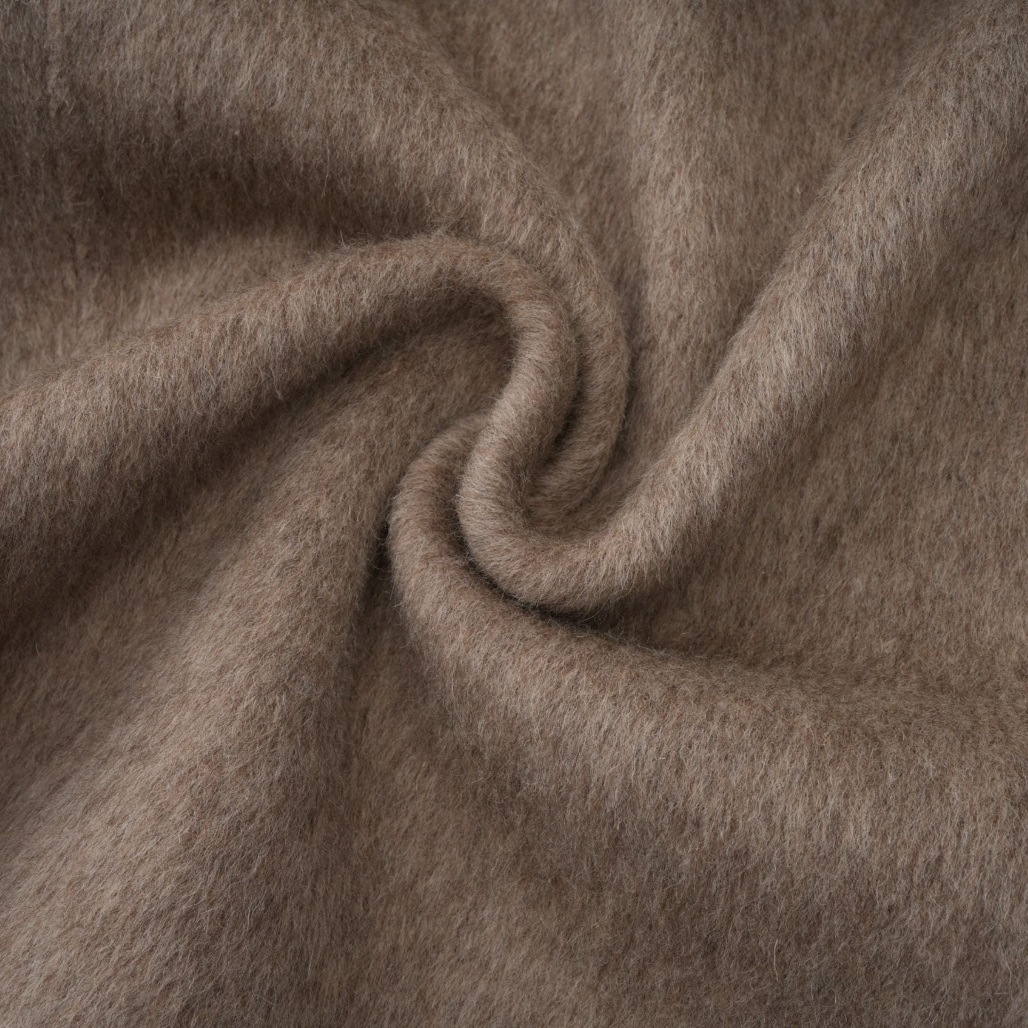 Chloris wool fur belted cape coat in Brown (Final Sale-US Only)