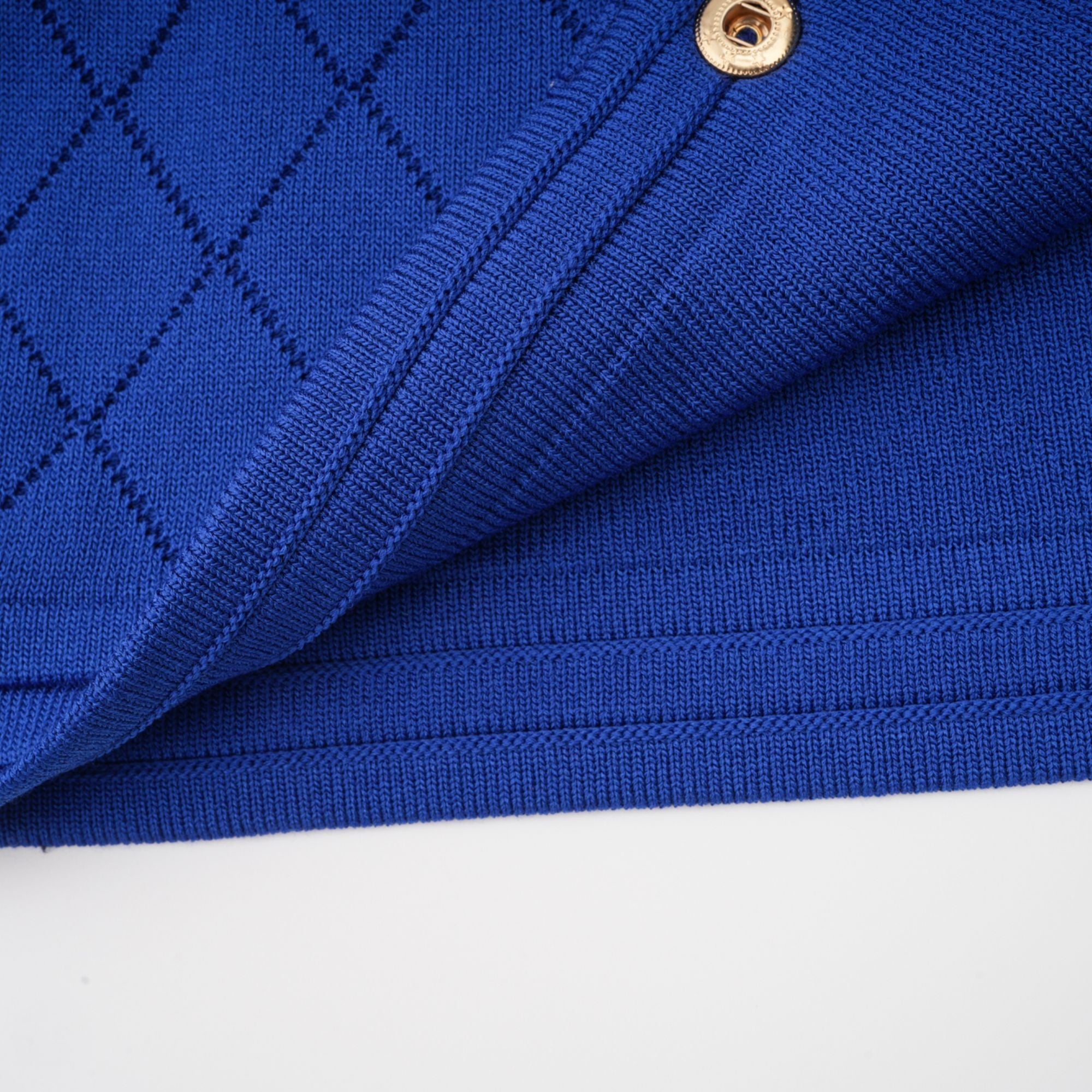 Maëlys blue button-detail knitted top & skirt matching set