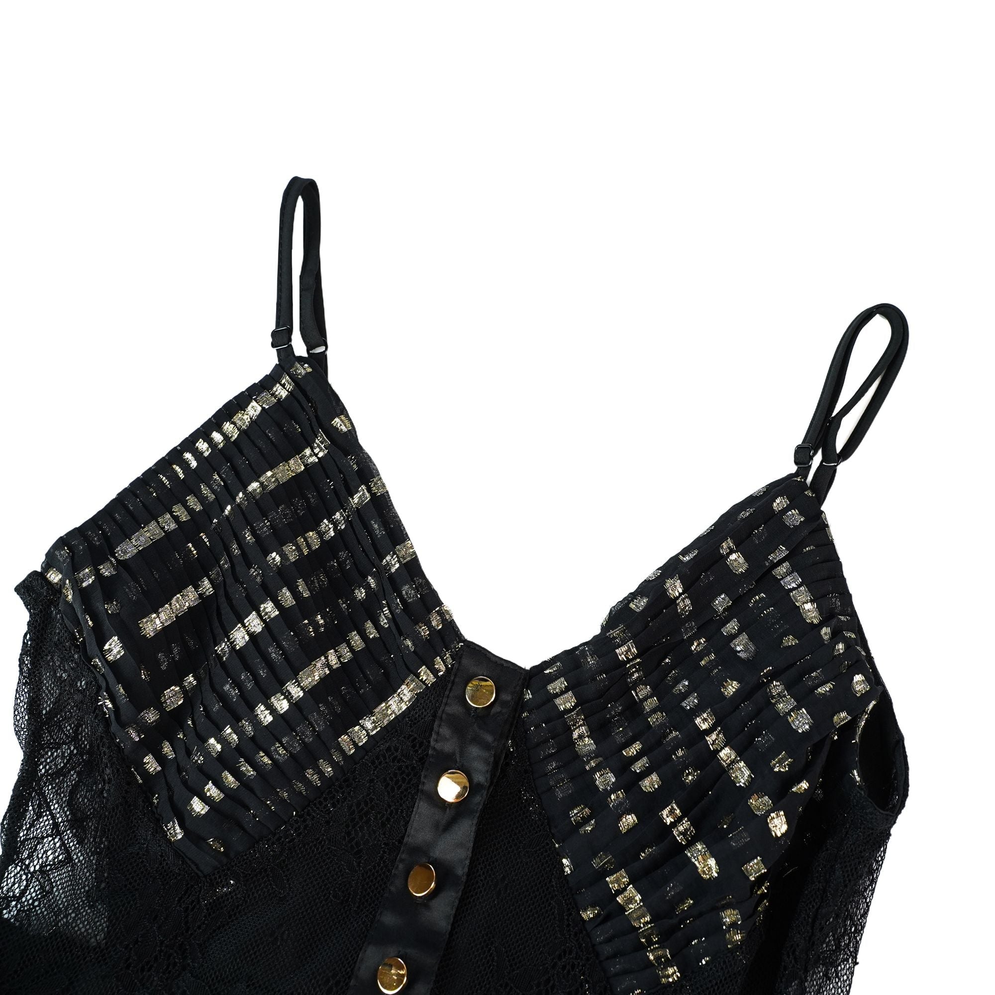 Aloïse Black Polka Dot Pleated Midi Dress