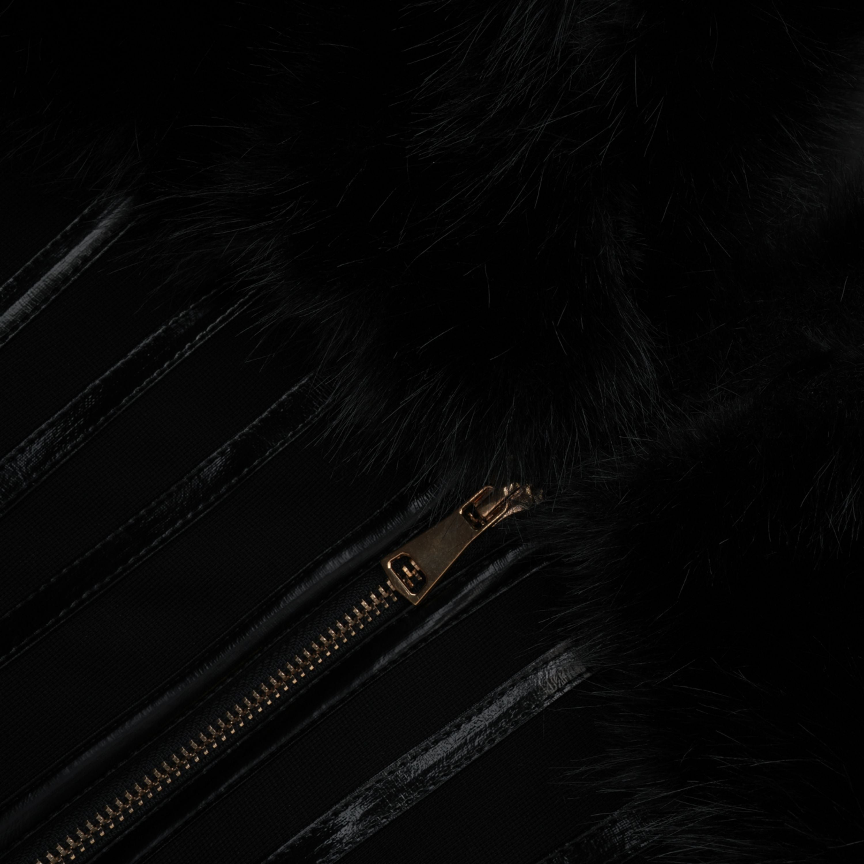 Alberta Black Faux-Fur Corset Panel Jacket (Final Sale)