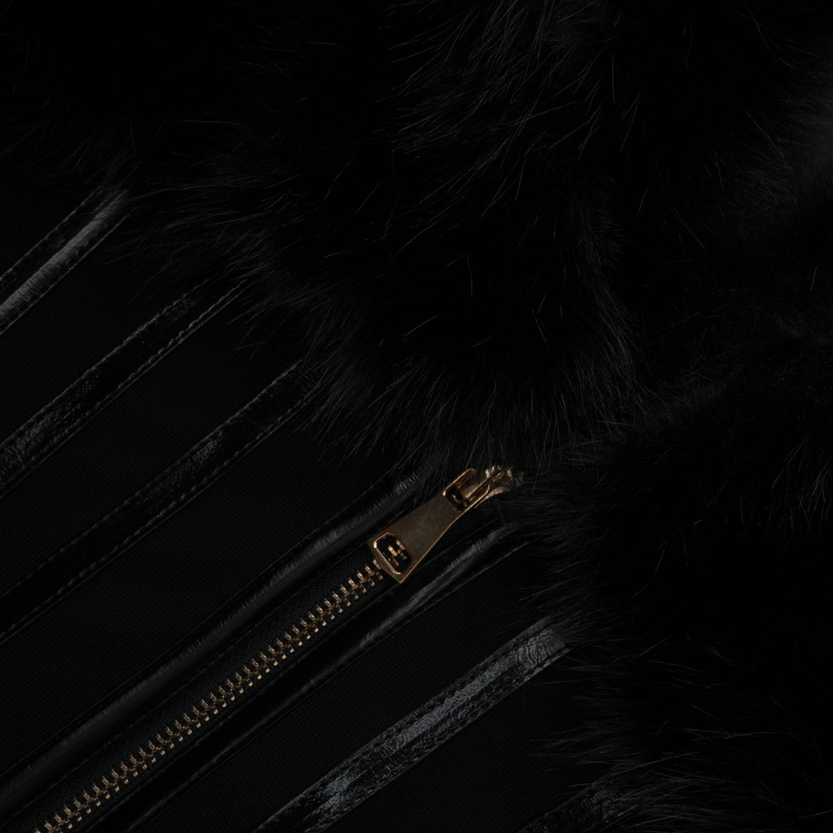 Alberta Black Faux-Fur Corset Panel Jacket