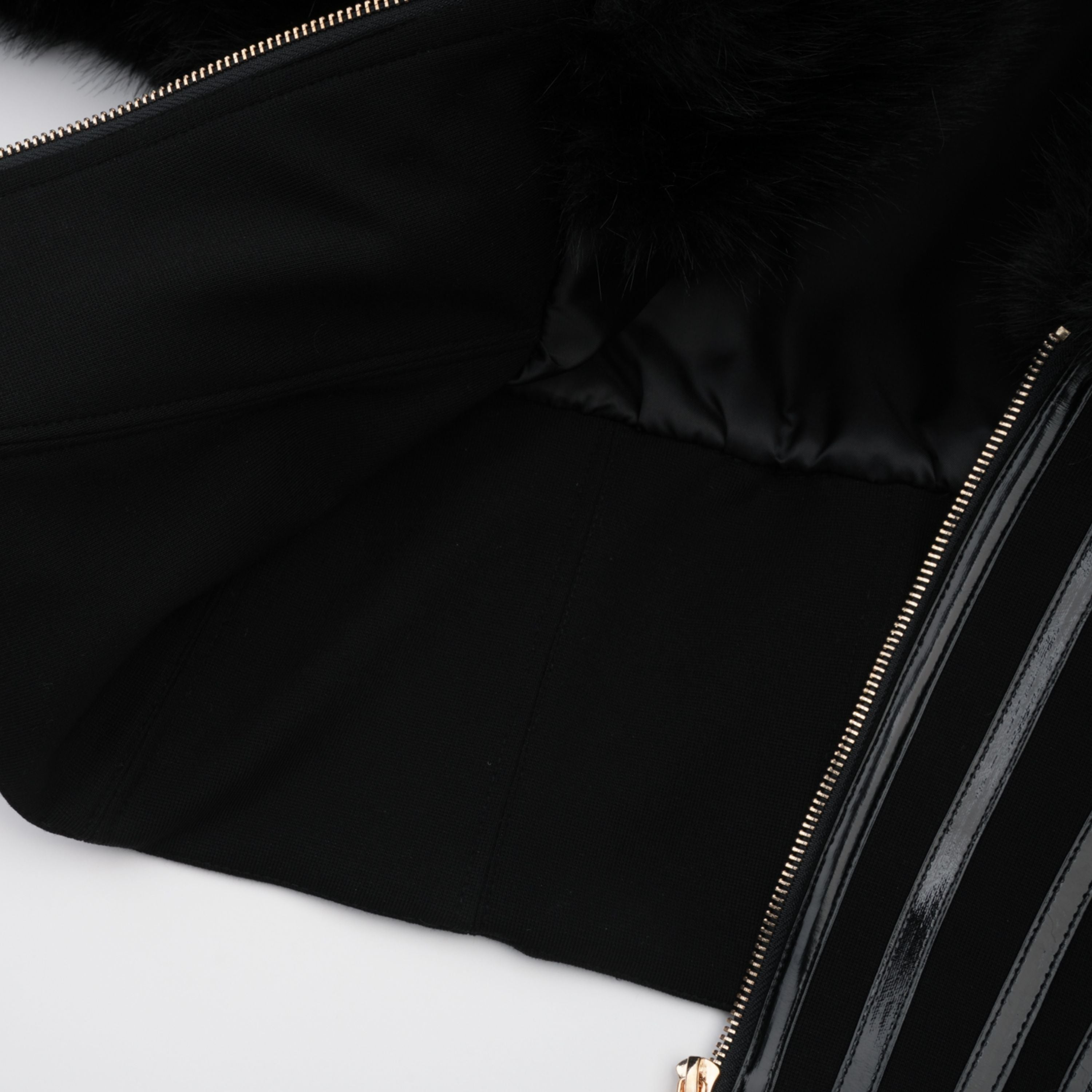 Alberta Black Faux-Fur Corset Panel Jacket (Final Sale)