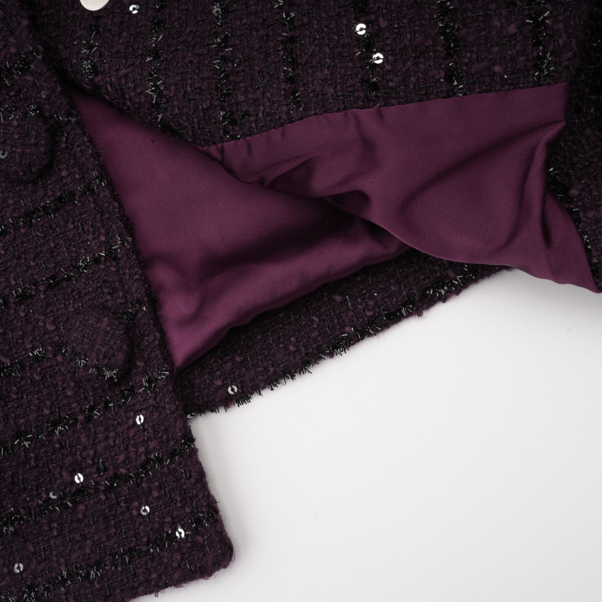 Brigitte purple sequined tweed jacket & skirt matching set (Final Sale)