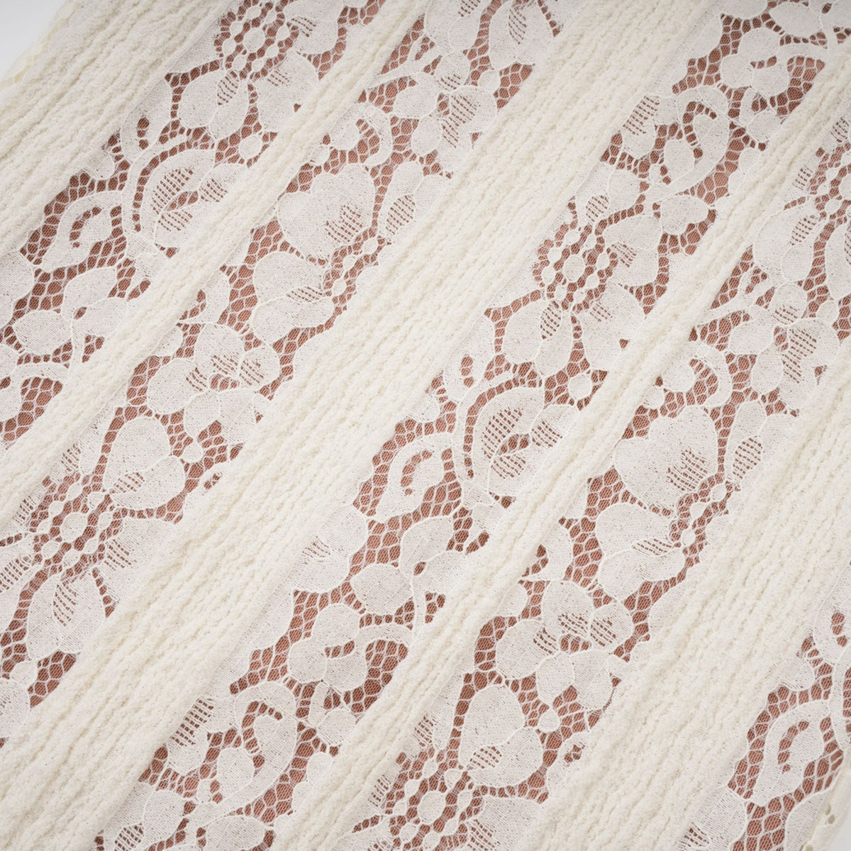 Émeline floral lace flared-cuff maxi dress in Neutrals
