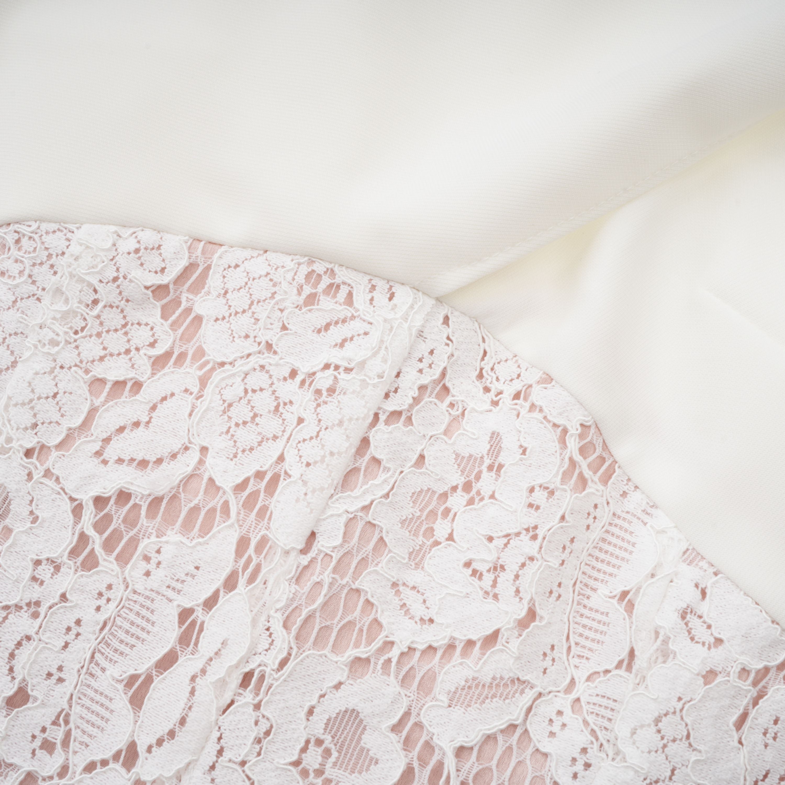 Marzia White Ribbon Detail Floral Lace Maxi Dress (Final Sale-US Only)