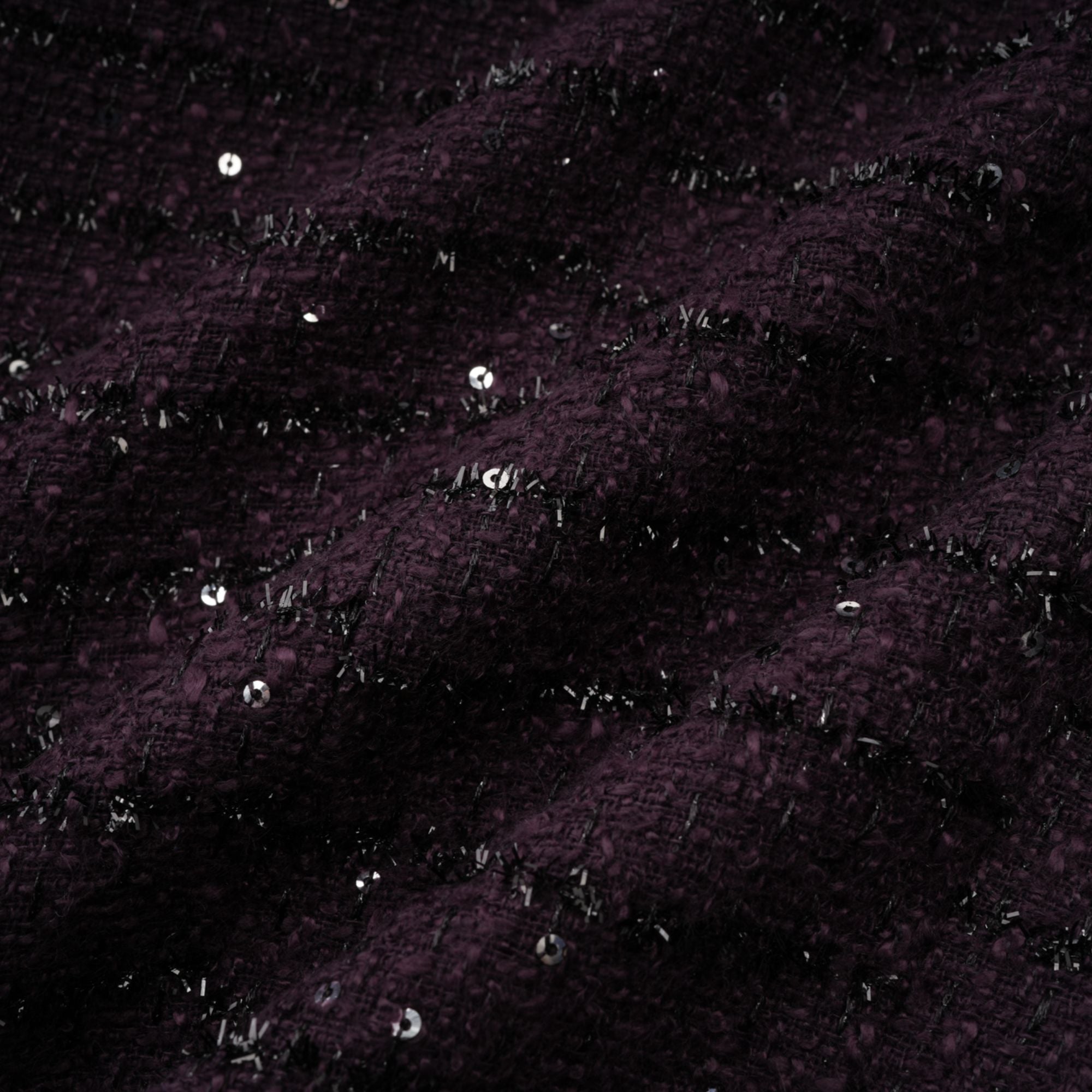 Brigitte purple sequined tweed jacket & skirt matching set (Final Sale)