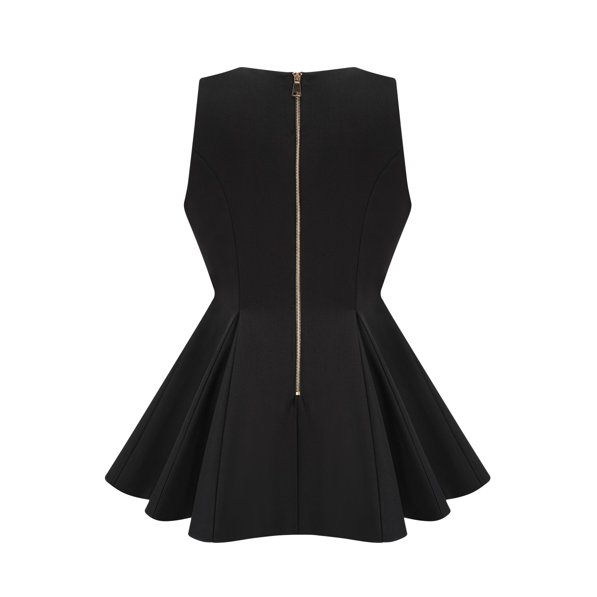 Amira double-breasted flared mini dress - Black