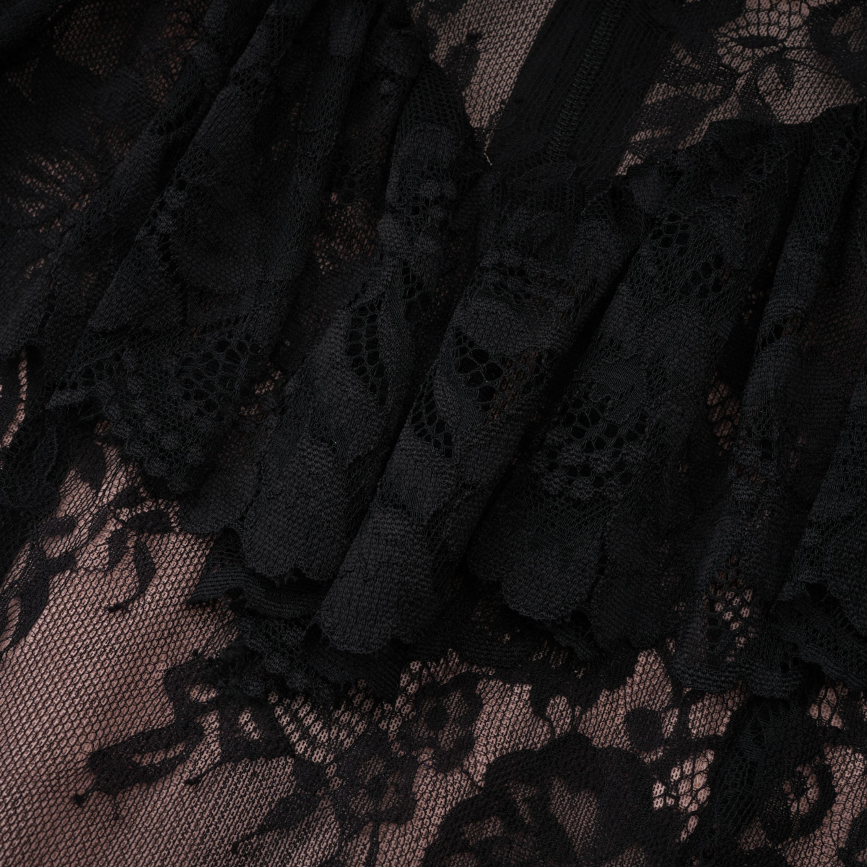 Roxane black floral-lace ruffled maxi dress (Final Sale-US Only)