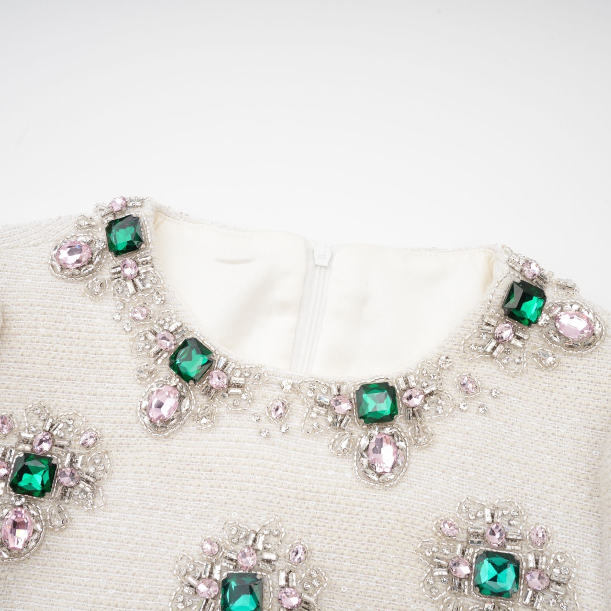 Pauline white tweed bead-embellished mini dress (Final Sale-US Only)