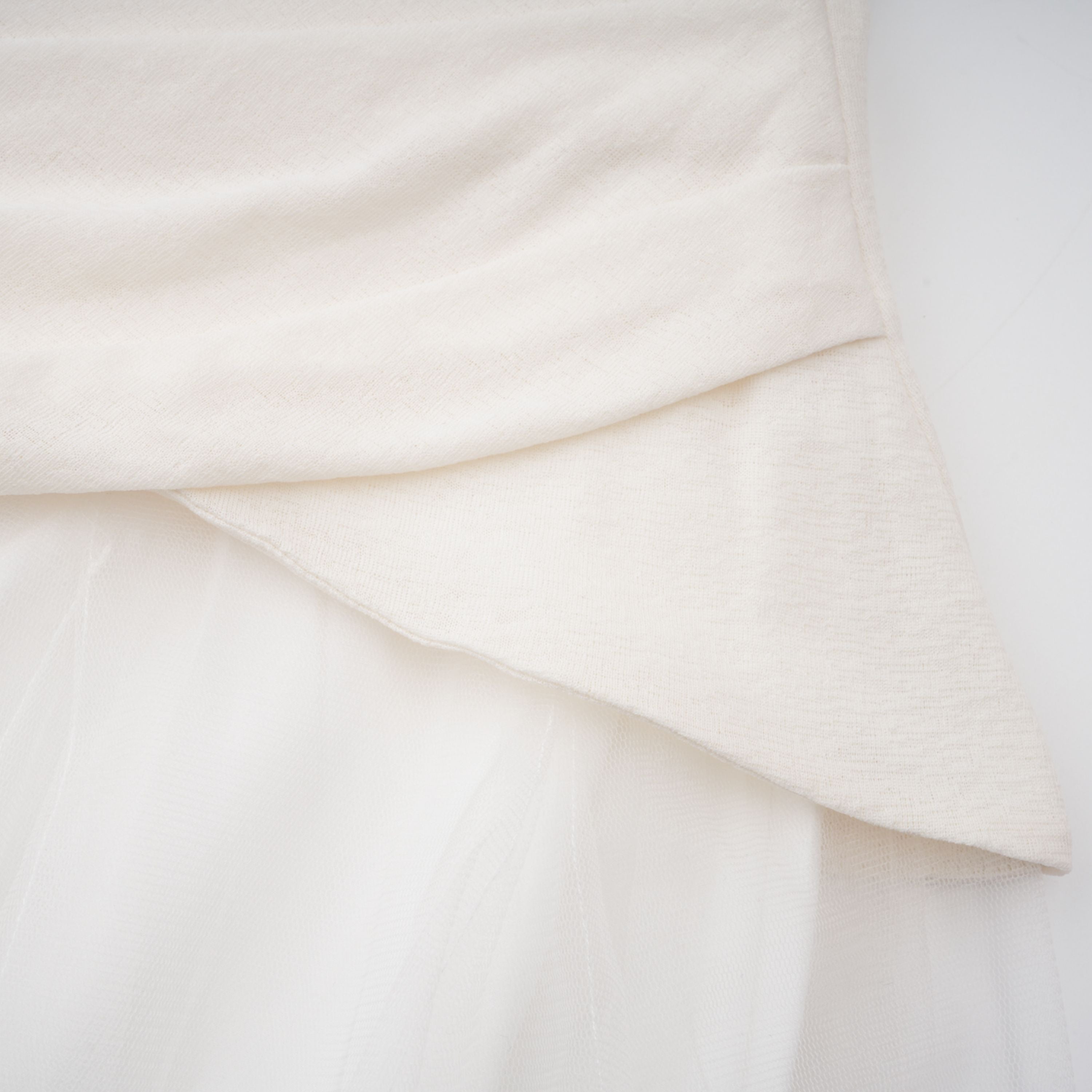 Lark White Tulle Panel Knit Midi Dress (Final Sale-US Only)