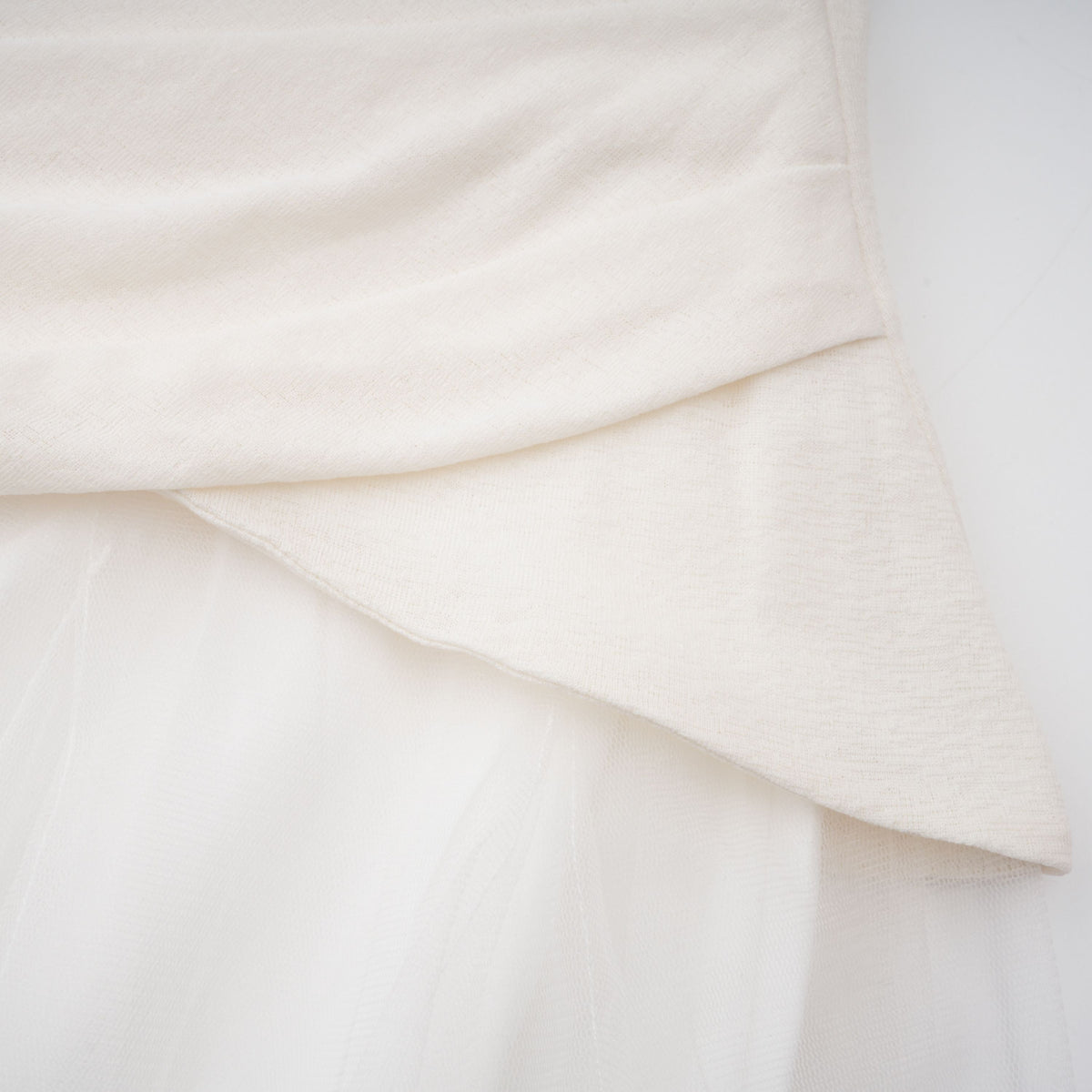 Lark White Tulle Panel Knit Midi Dress (Final Sale-US Only)