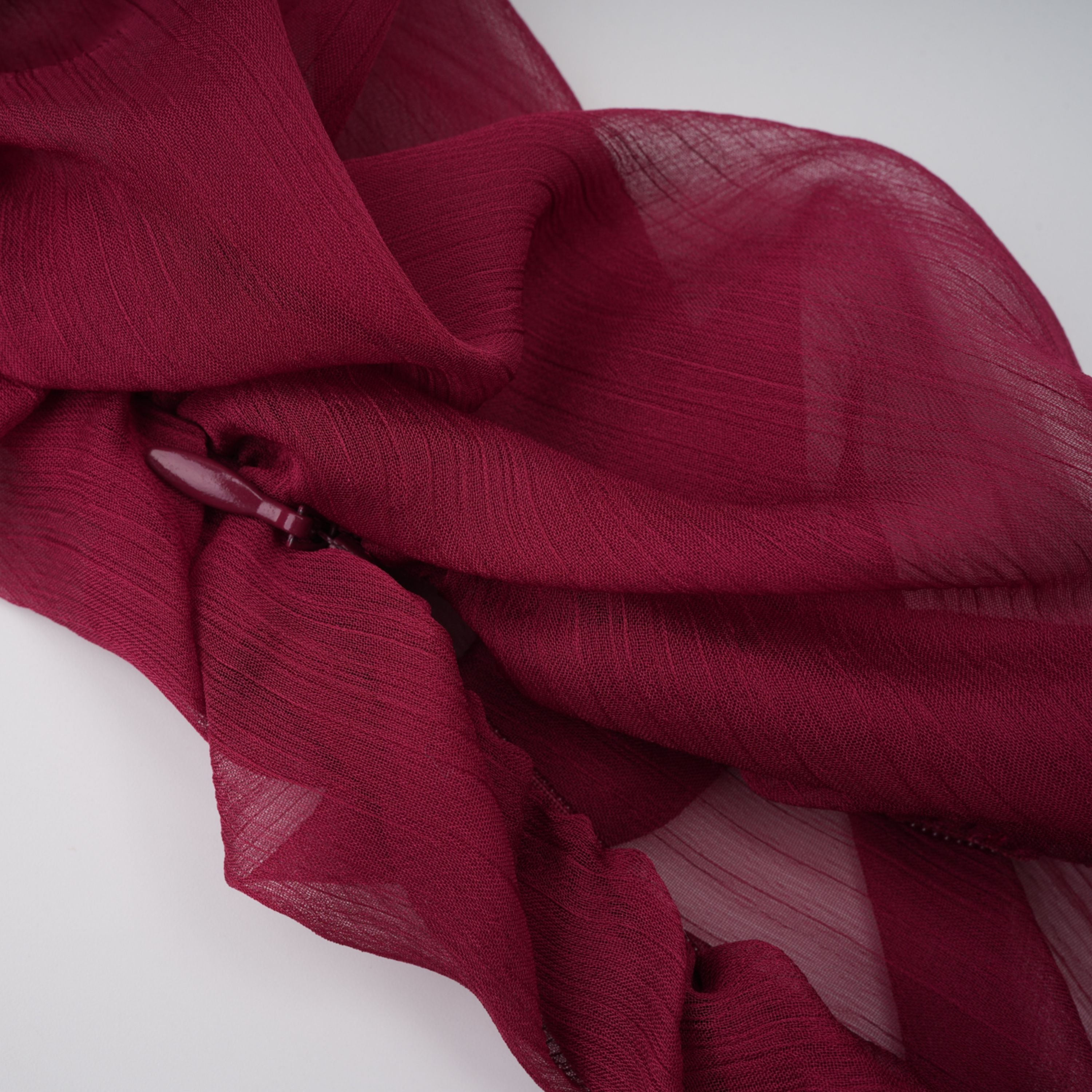 Éléna Burgundy Asymmetrical Ruffled Tulle Mini Dress (Final Sale-US Only)