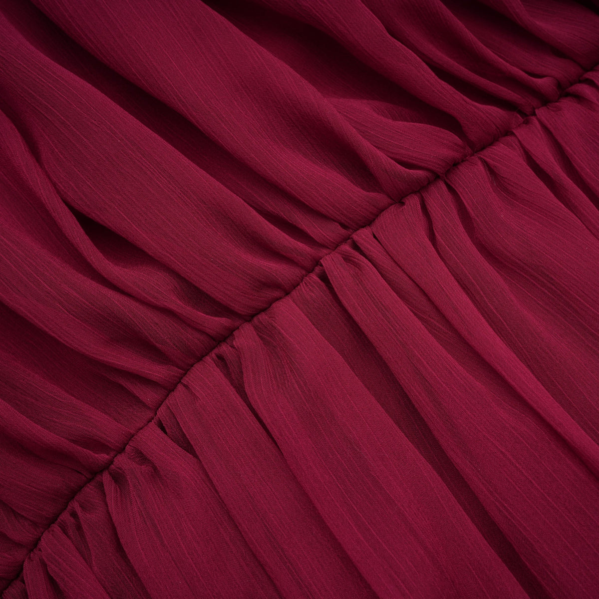 Éléna Burgundy Asymmetrical Ruffled Tulle Mini Dress (Final Sale-US Only)