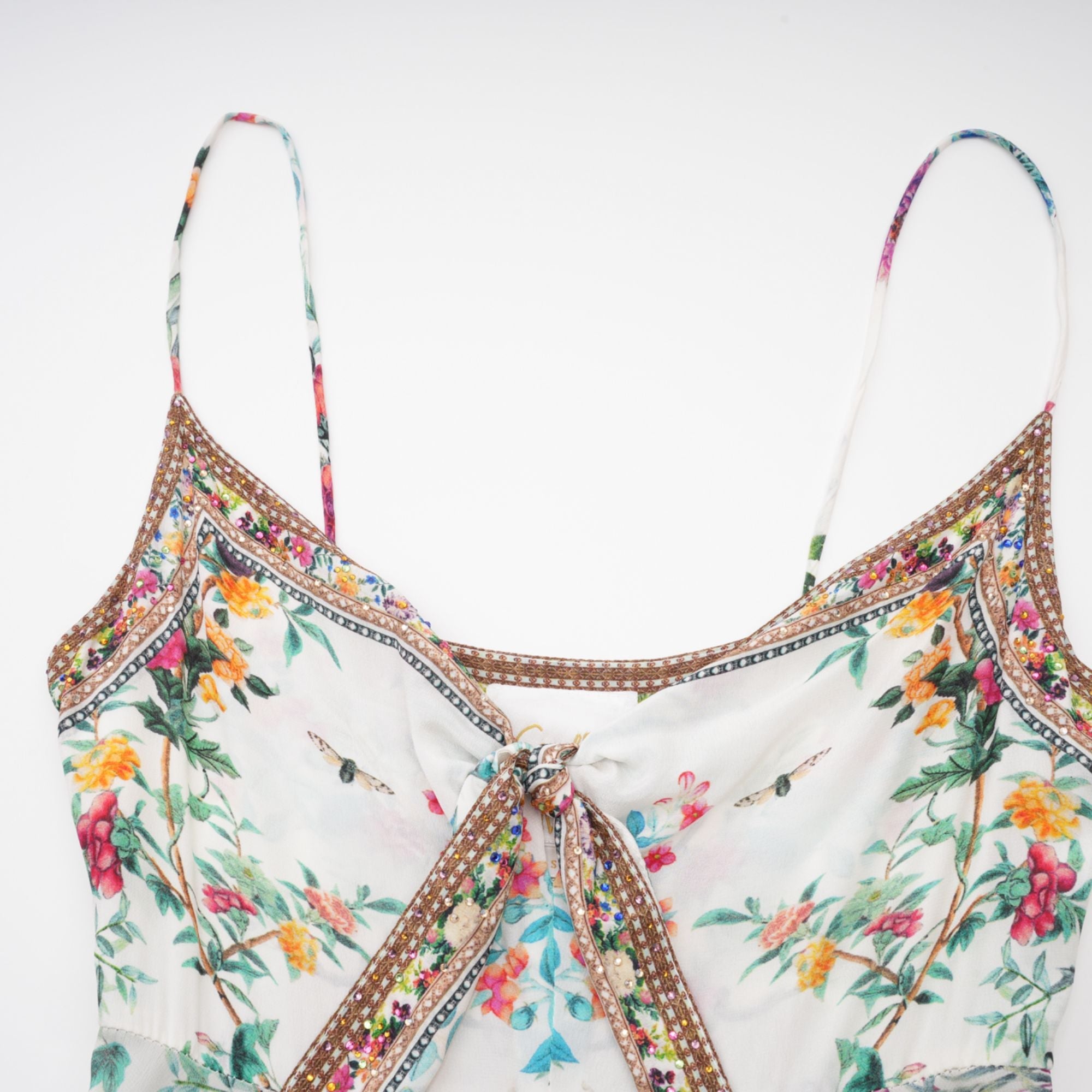 Philippine floral-print embellished midi dress