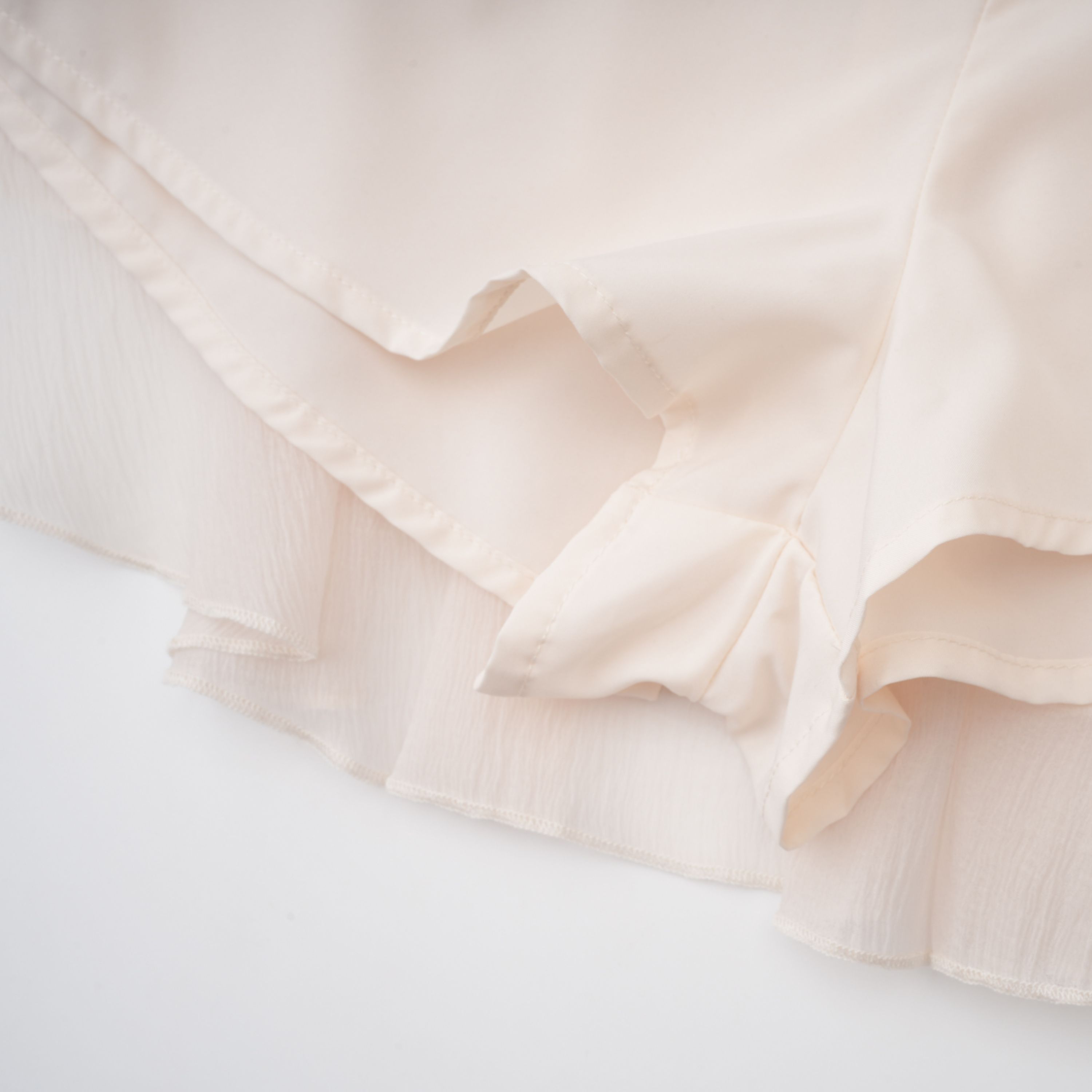 Perrine self-tie ruffled blouse & skirt matching set