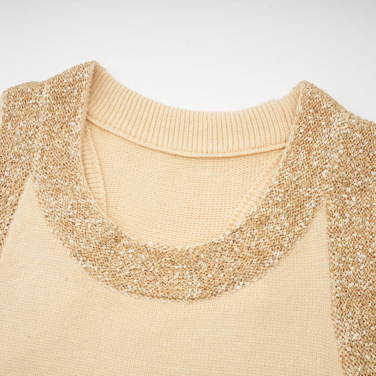 Cyrielle wool sequined embellished vest top - Beige white