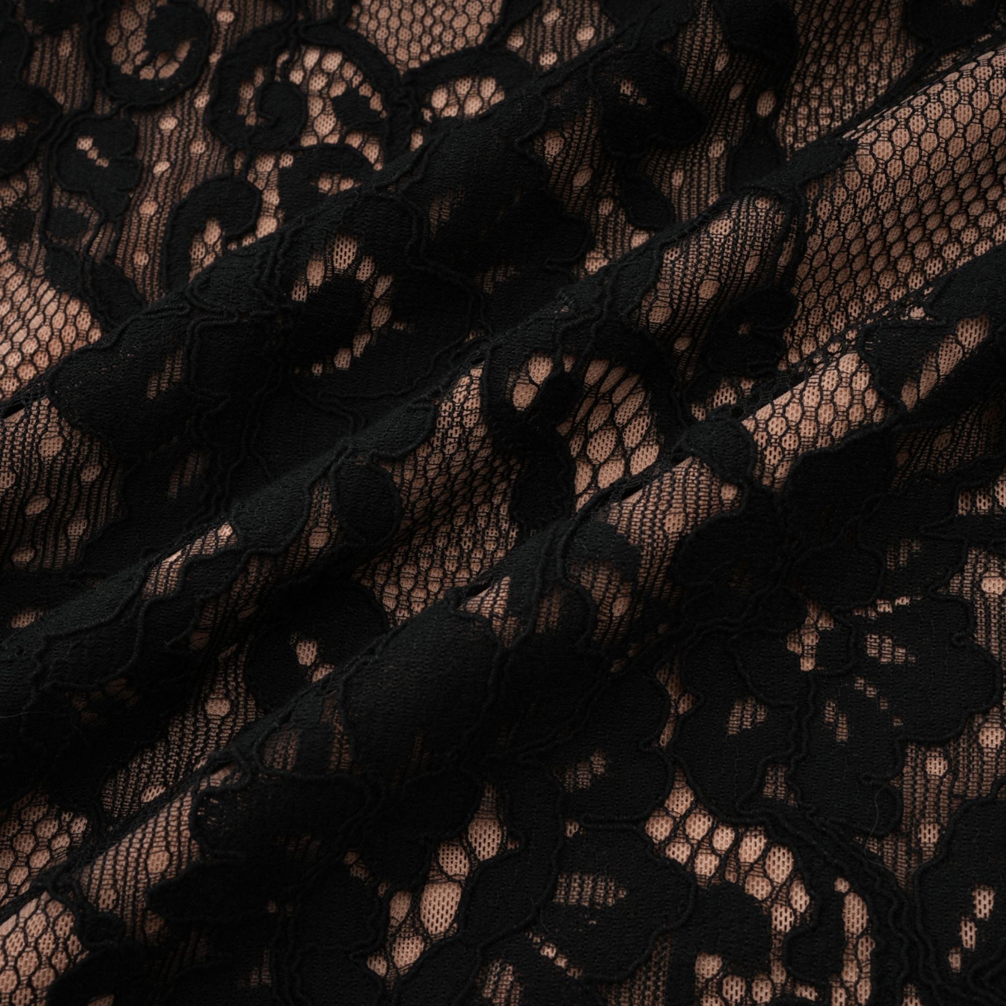 Kenza Black Cut Out Floral Lace Maxi Dress