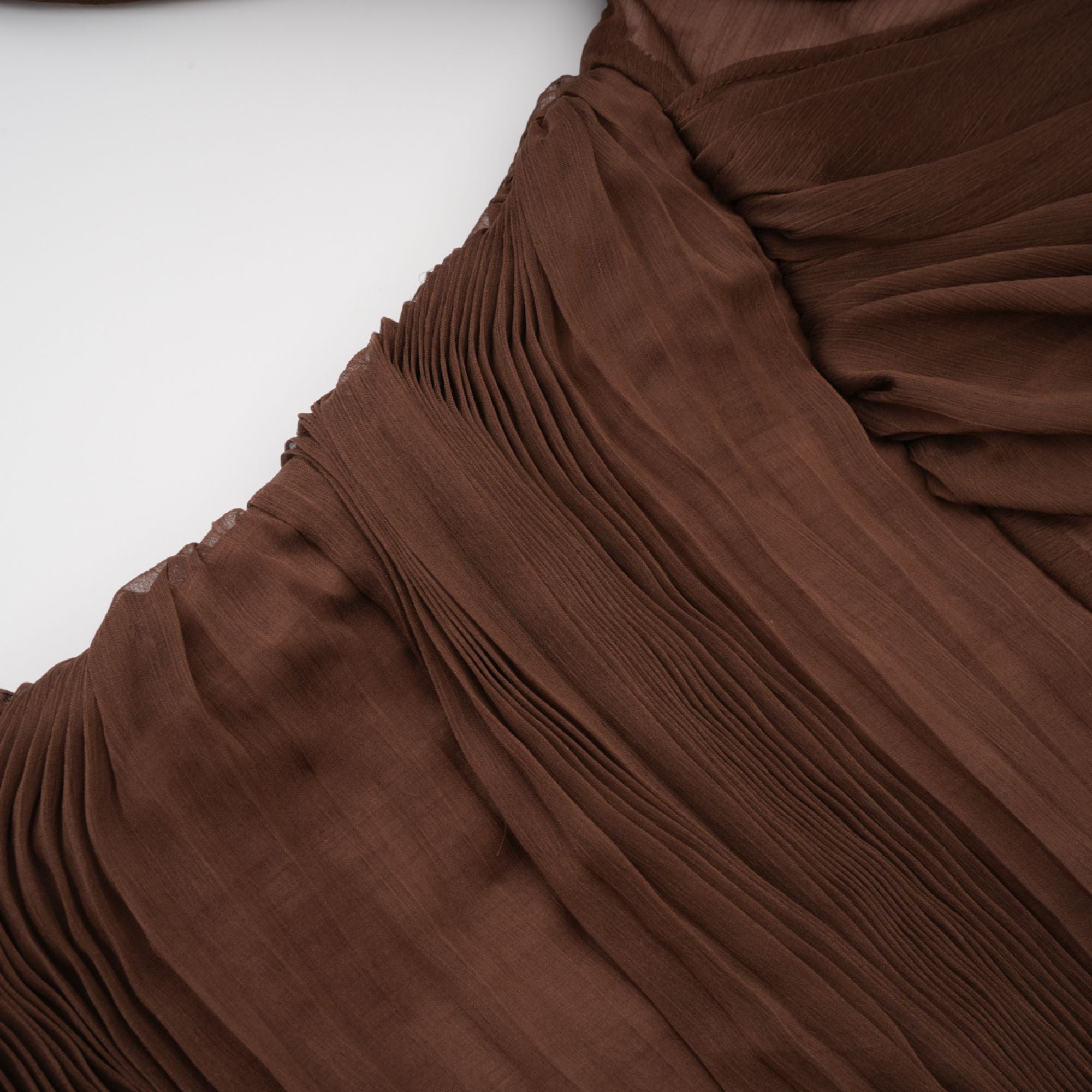 Jade Brown Ruched Tulle Mini Dress (Final Sale-US Only)