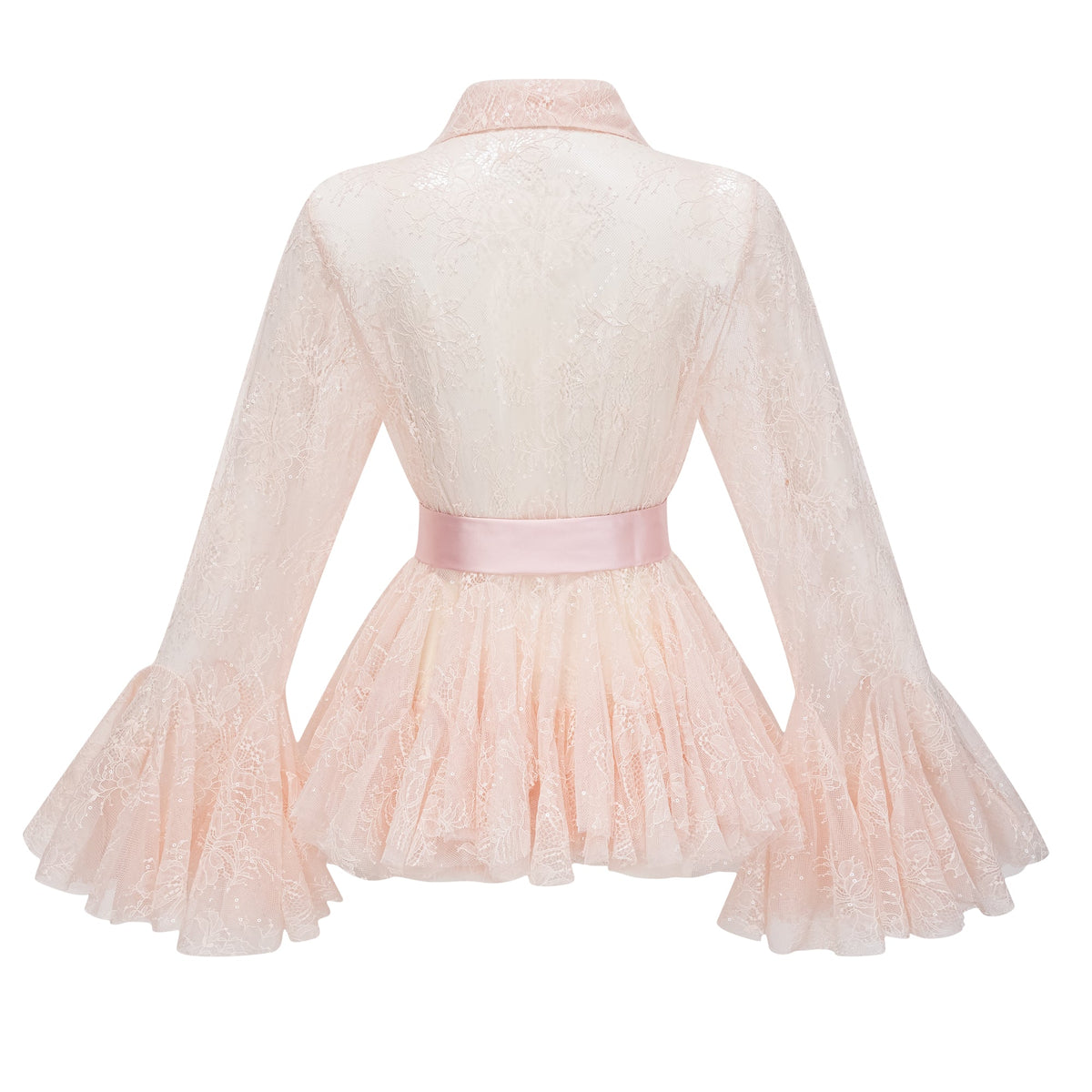 Fadila Pink Semi-Sheer Blouse & Dress Set
