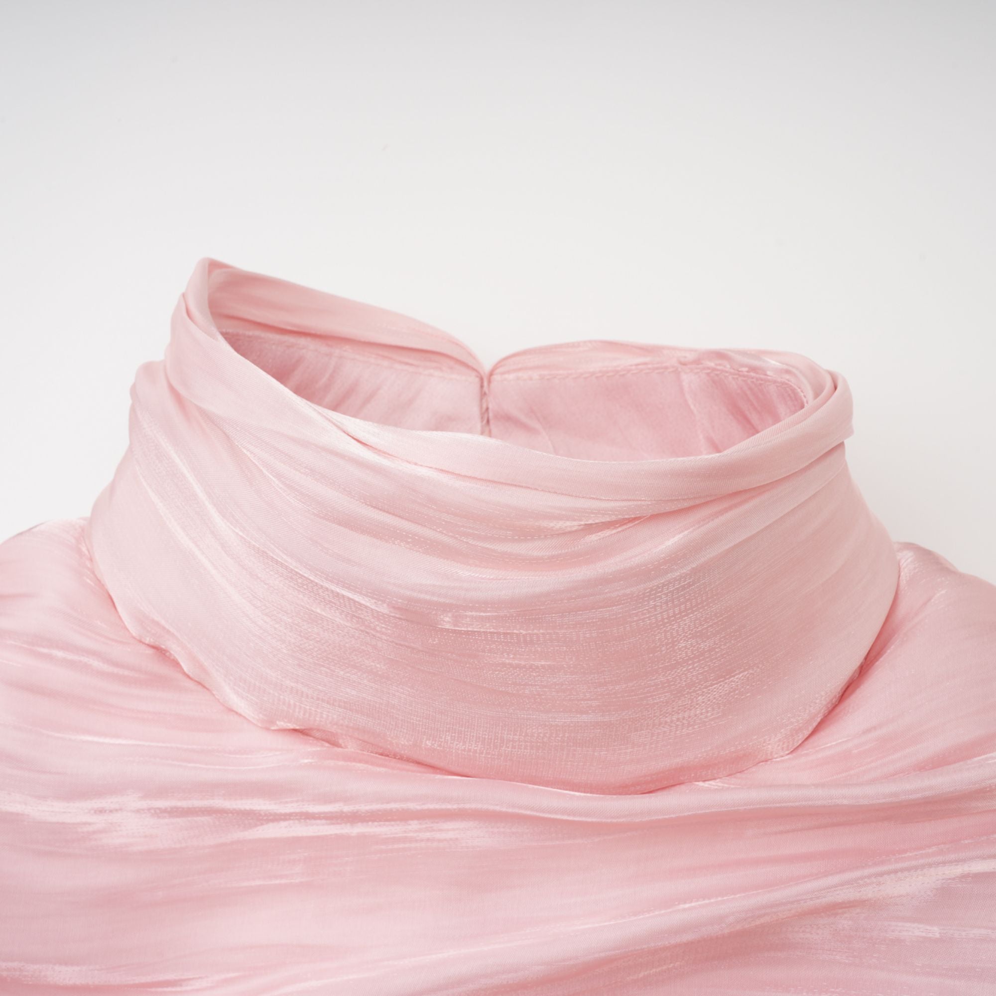 Sarolta Pink Glossy Ruched Maxi Dress (Final Sale-US Only)