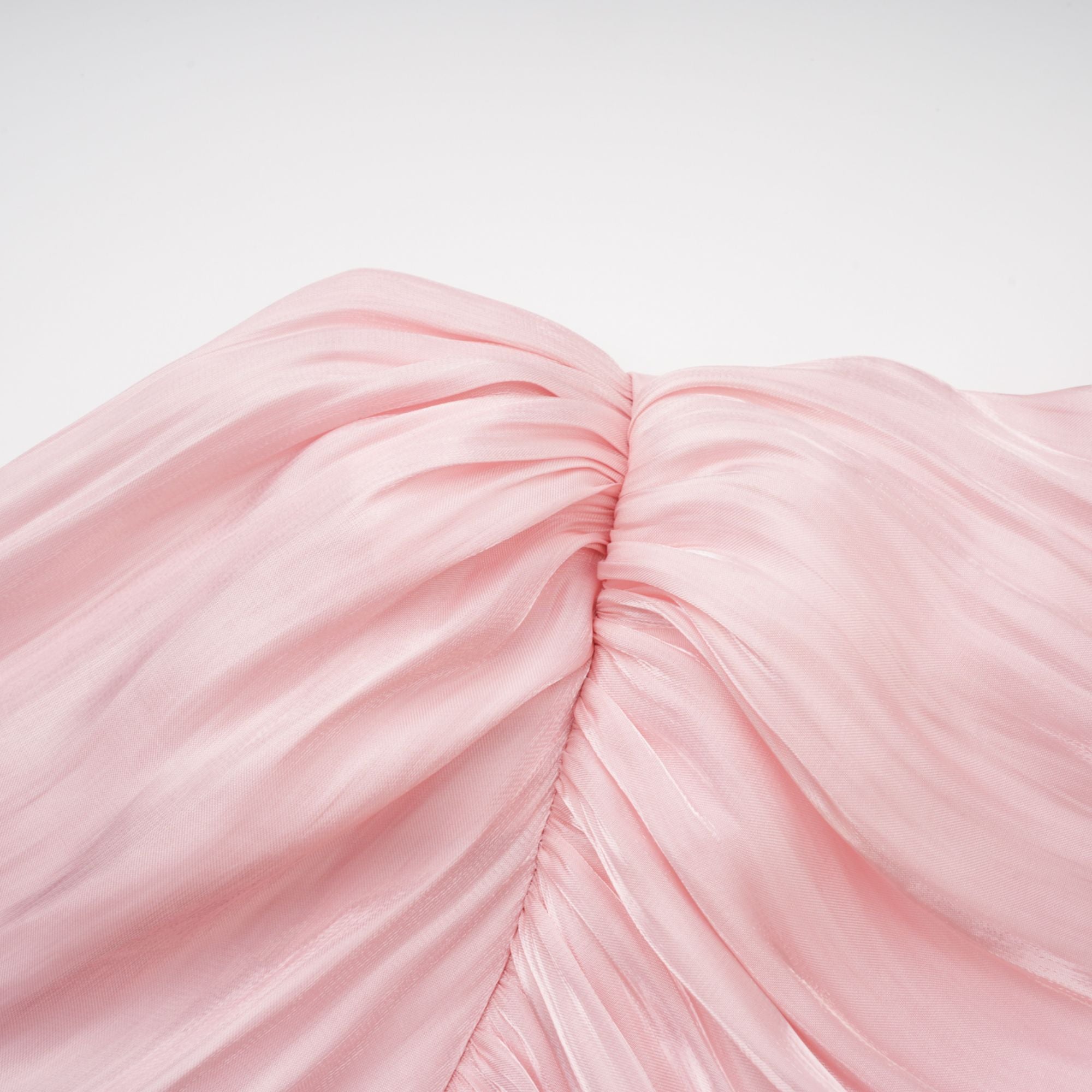 Sarolta Pink Glossy Ruched Maxi Dress