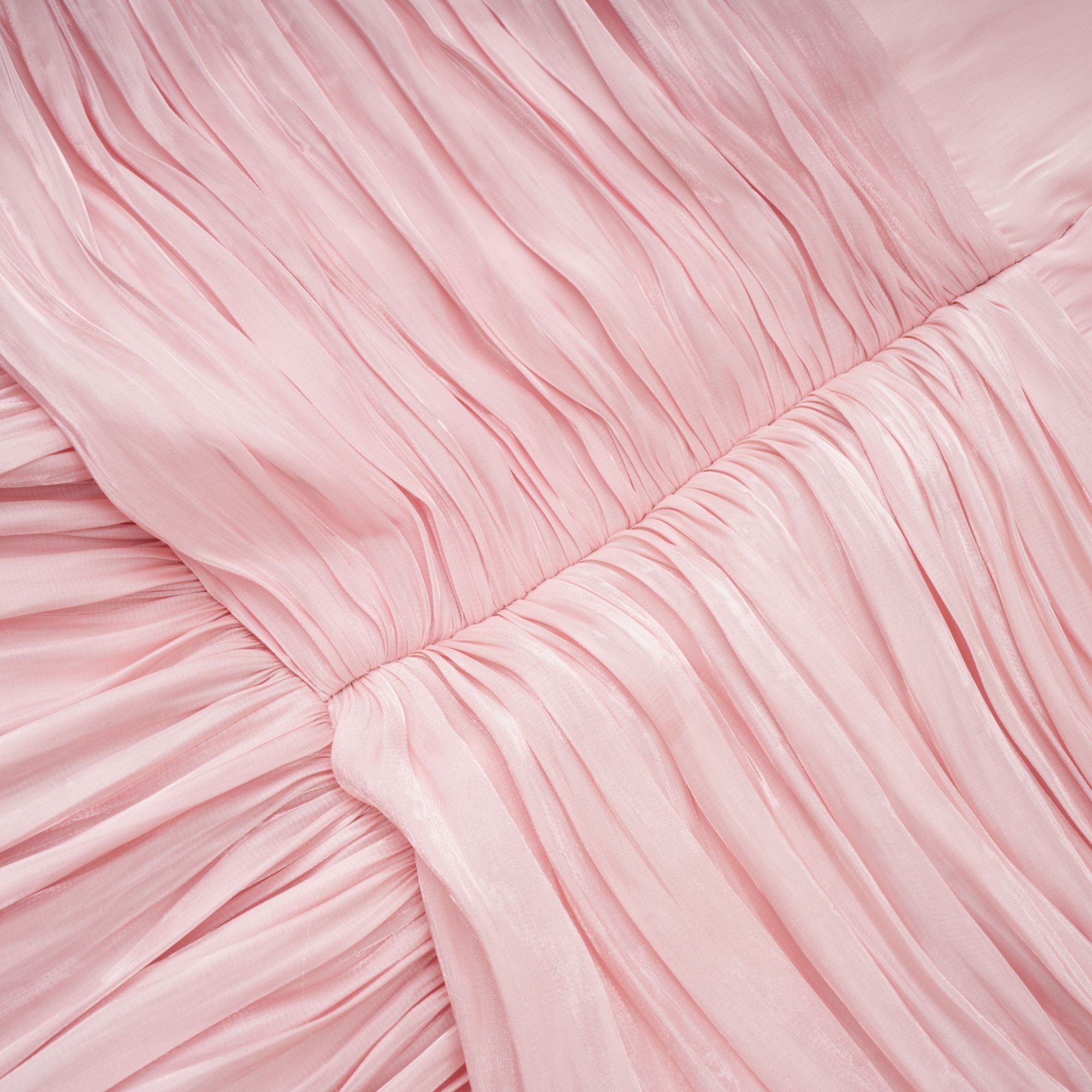 Sarolta Pink Glossy Ruched Maxi Dress