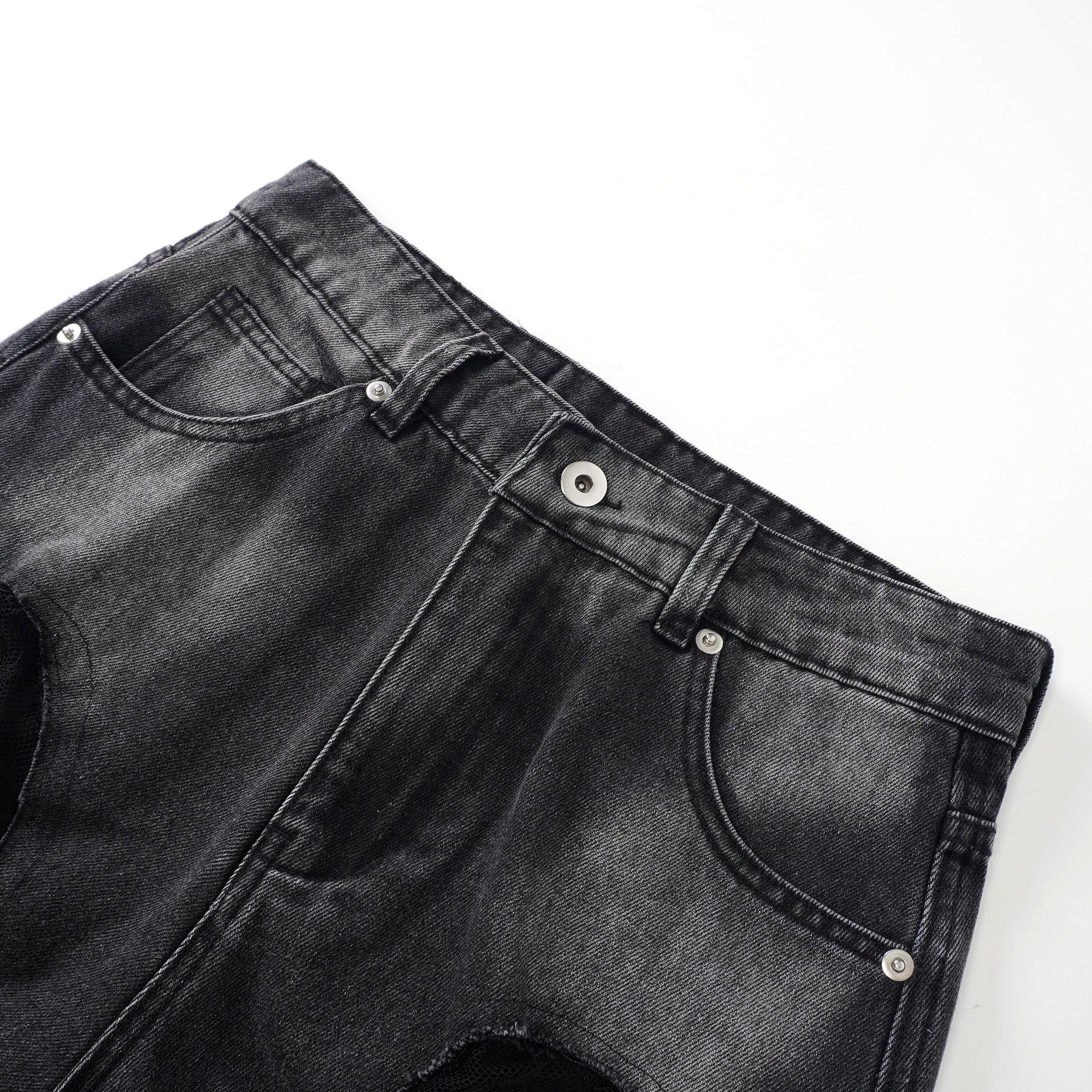 Madeline Black Floral Lace Panel Jeans