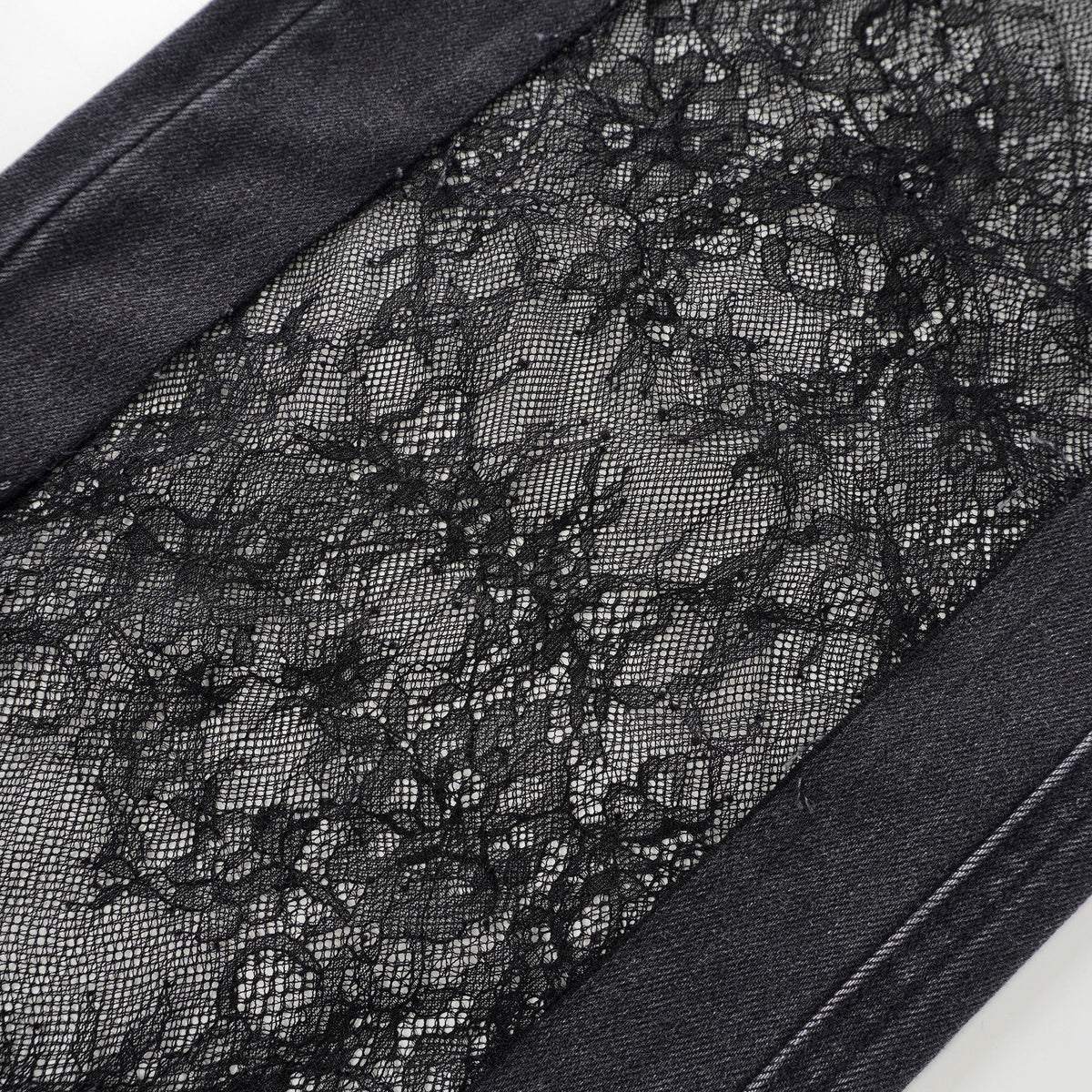 Madeline Black Floral Lace Panel Jeans (Final Sale-US Only)