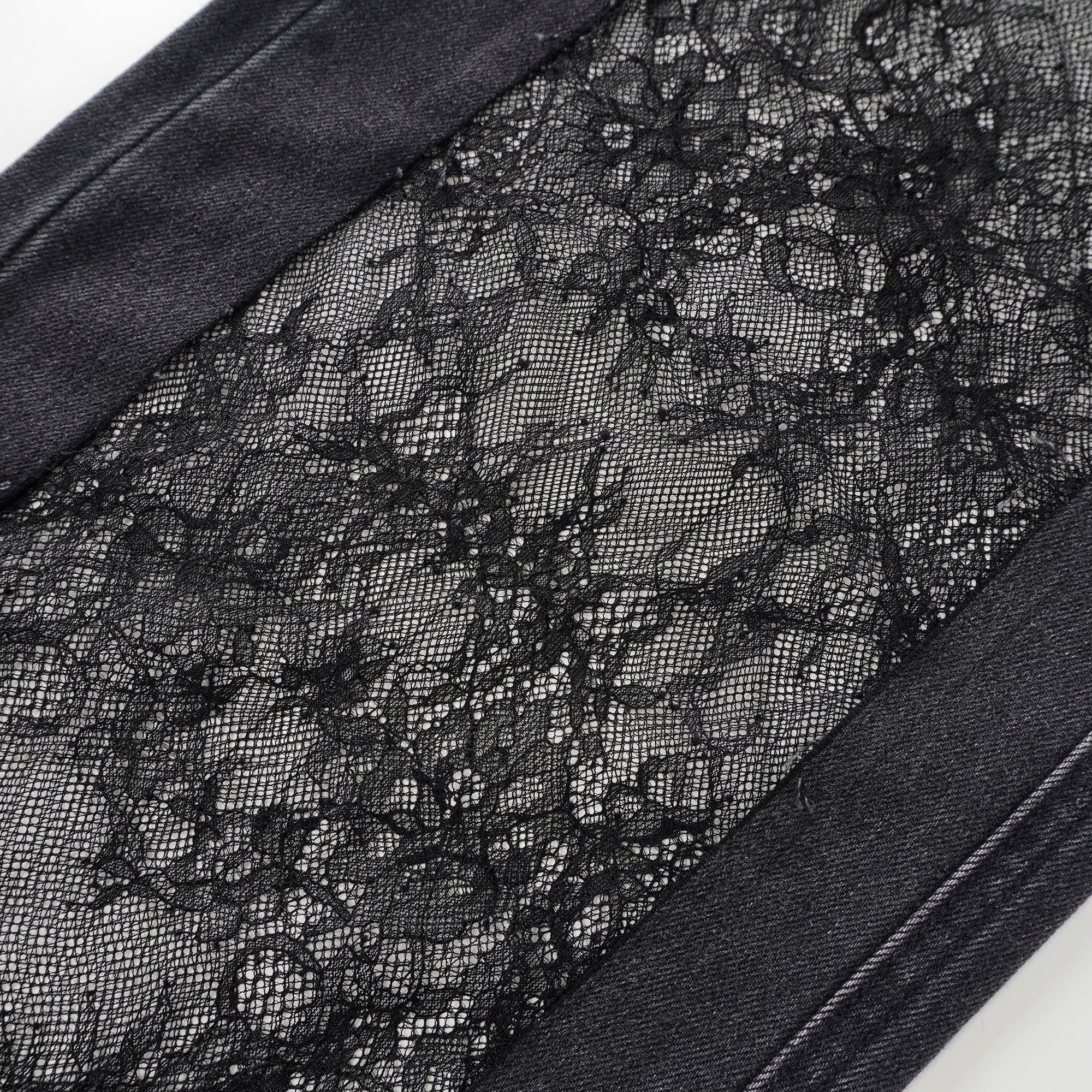 Madeline Black Floral Lace Panel Jeans