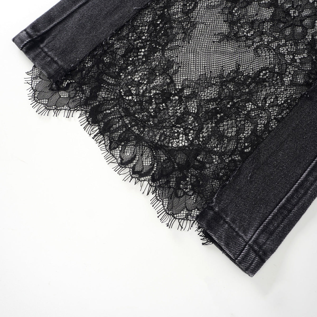Madeline Black Floral Lace Panel Jeans (Final Sale-US Only)