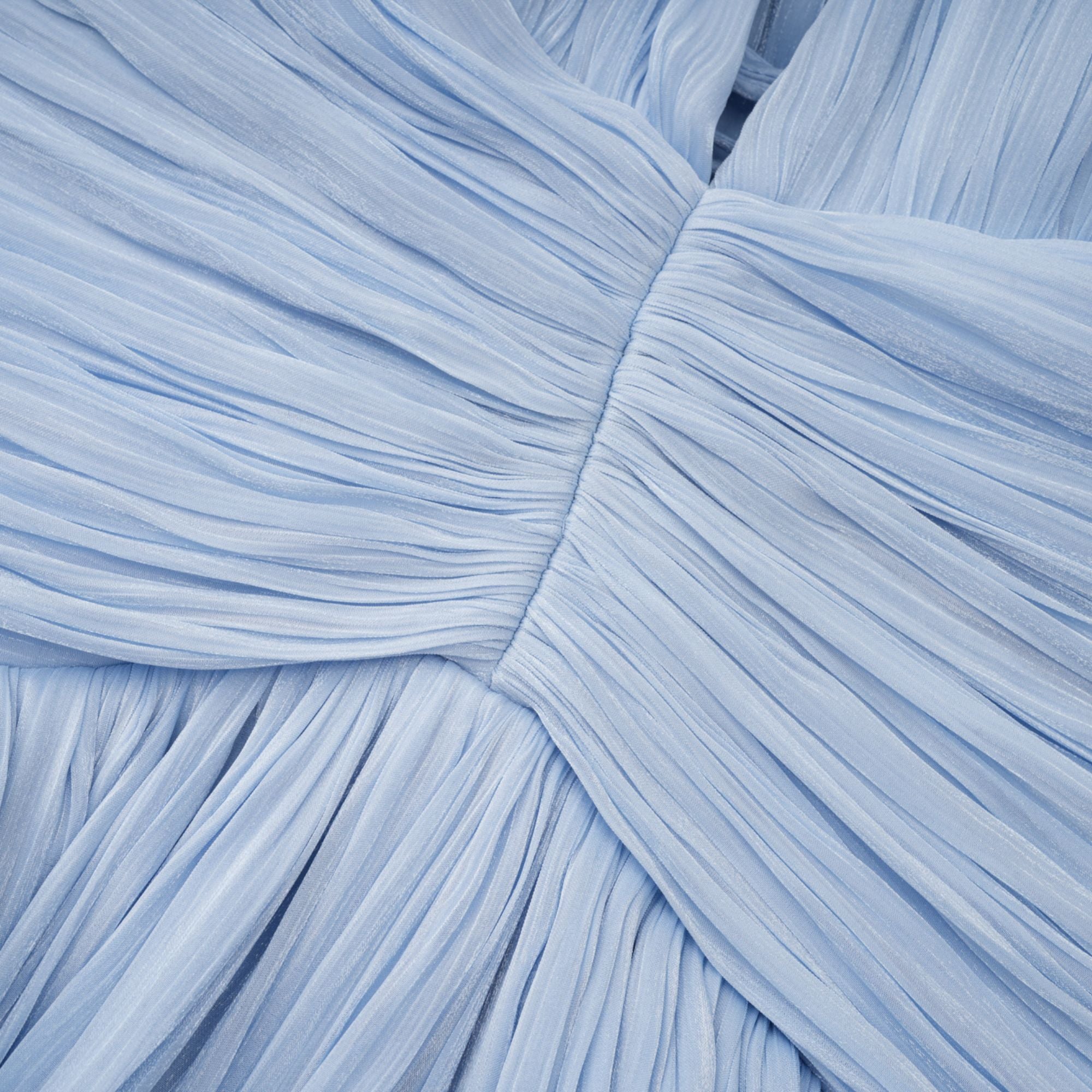 Térébenthine Blue Glossy Gathered Maxi Dress