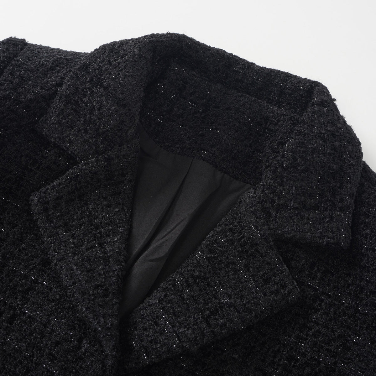 Ariadna Black Tweed Jacket & Satin Skirt Set (Final Sale-US Only)