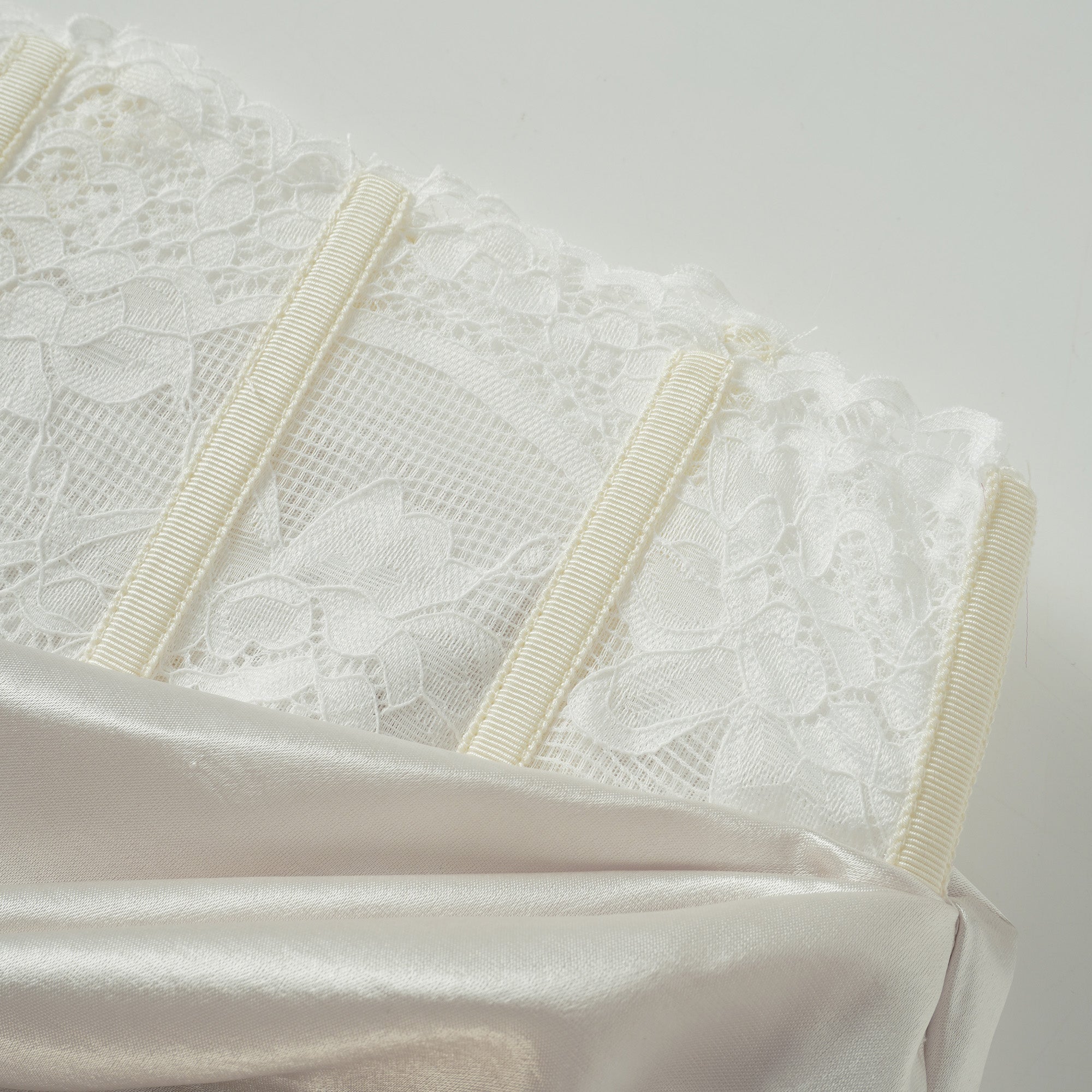 Eeva White Floral Lace Panel Maxi Skirt