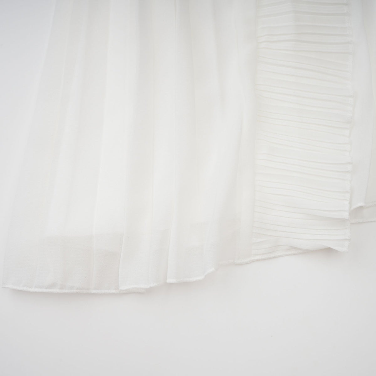 Doux White Ruffled Trim Pleated Midi Dress (Final Sale-US Only)